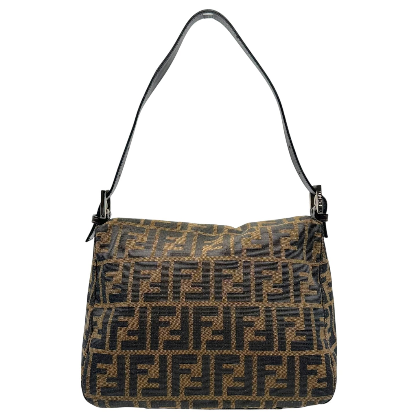 Fendi Brown Zucca Monogram Square Baguette Bag