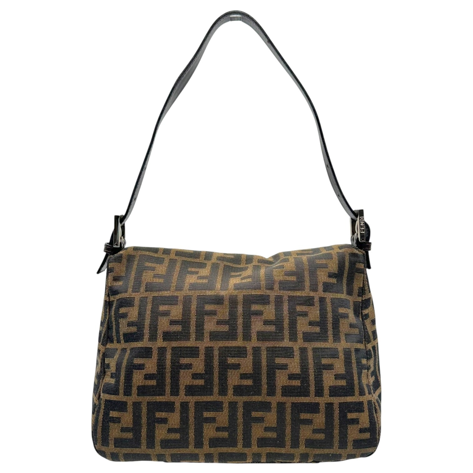 Fendi Brown Zucca Monogram Square Baguette Bag