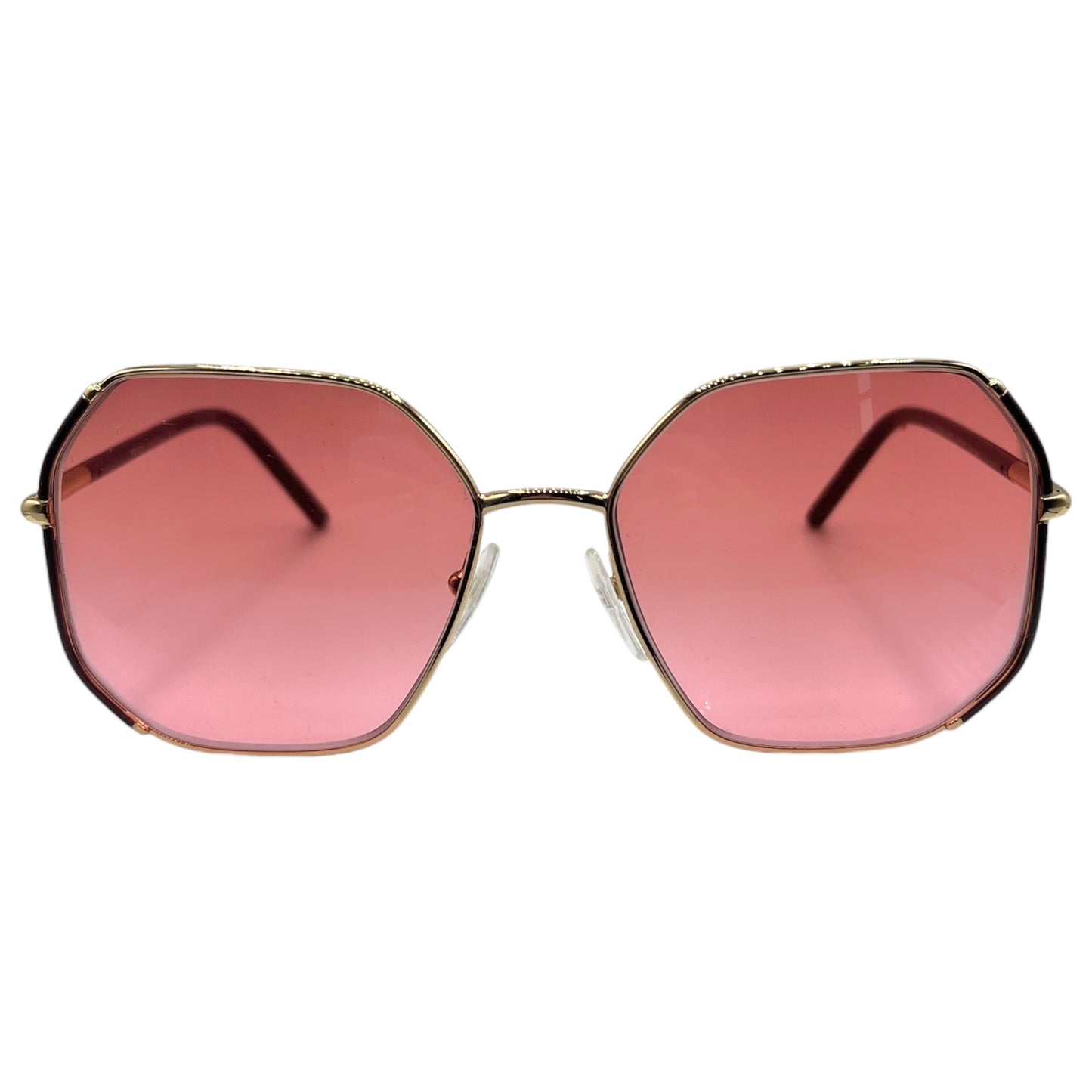 Prada 58017 Pink Oversized Retro Sunglasses w/ Case