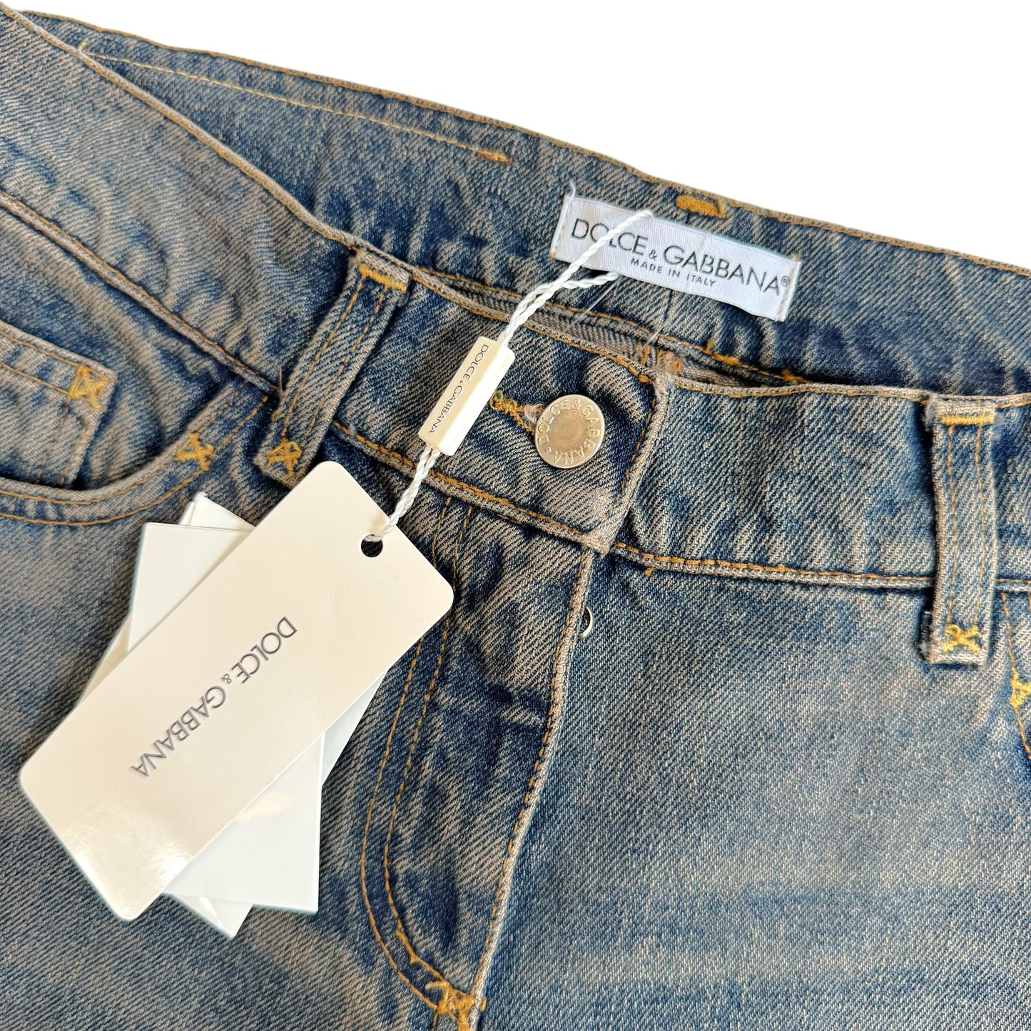 Dolce & Gabbana Dark Blue-Gray Jeans with Tassel Detail
