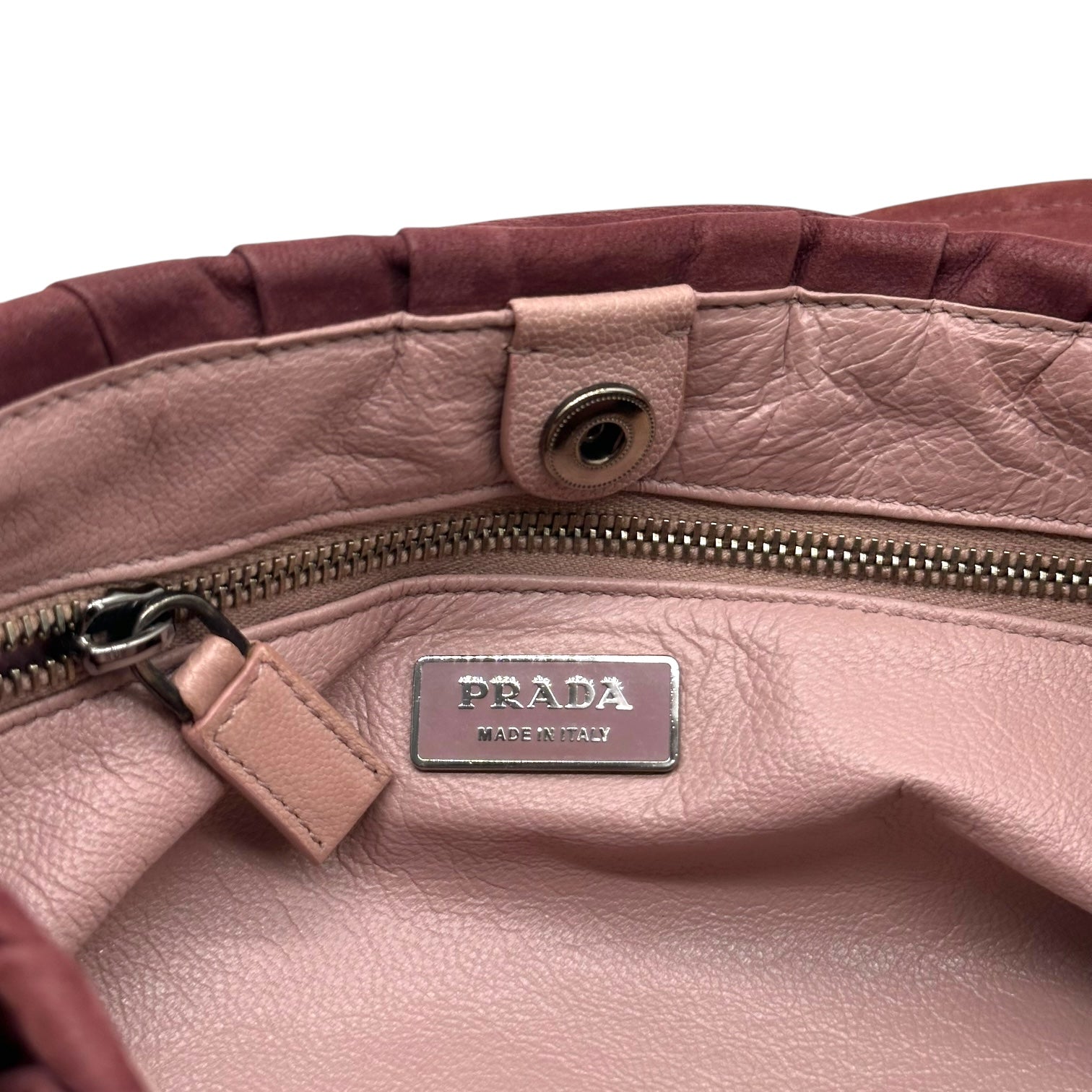 Prada Bugundy Nubuck Suede Shoulder Bag - Outfit Repeater
