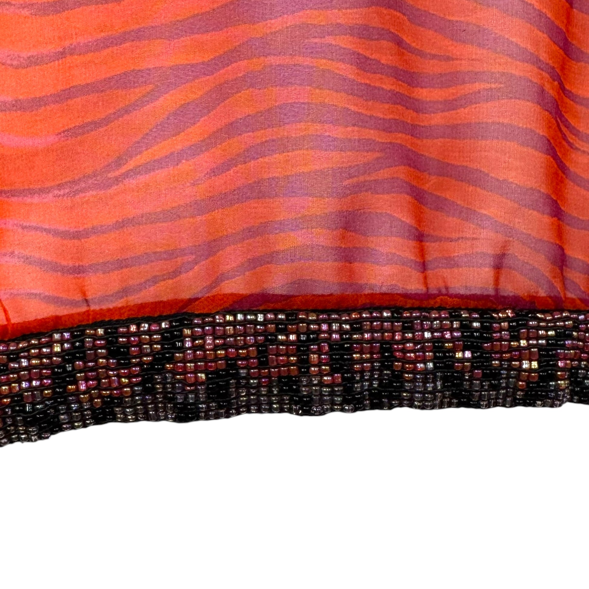 Roberto Cavalli Sheer Blouse Pink Orange Zebra Print