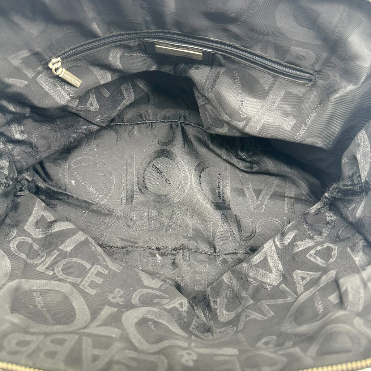 Dolce & Gabbana Black Leather Python Studded Handbag