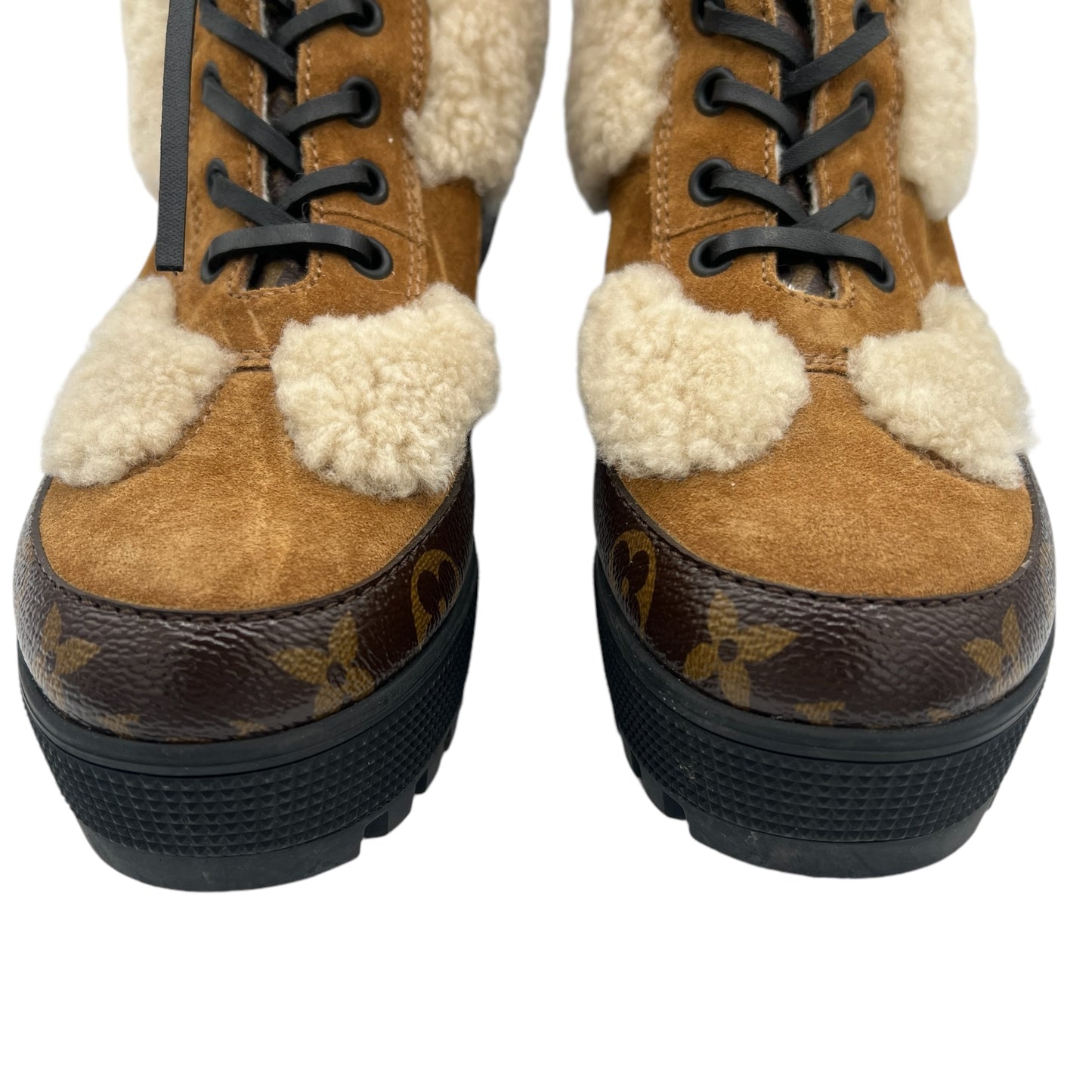 Louis Vuitton 2021 Laureate Platform Shearling Desert Boots