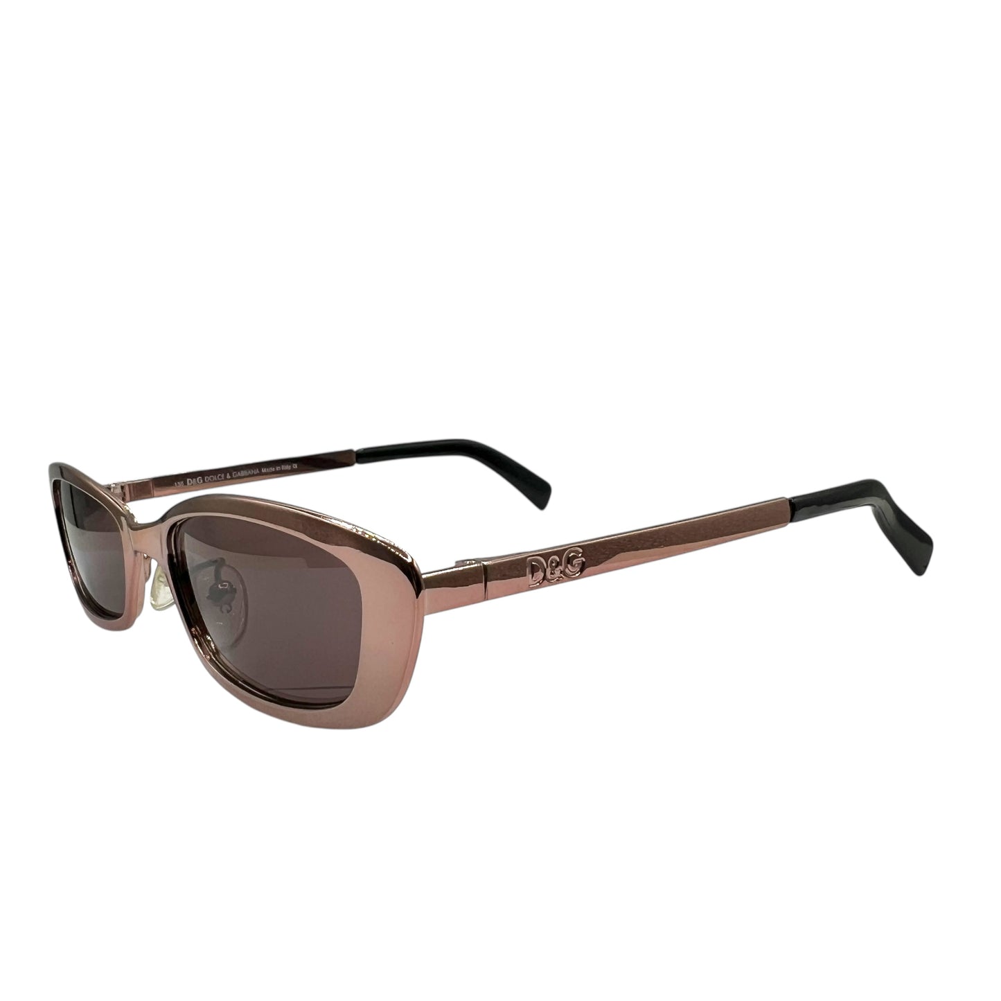 D&G Dolce & Gabbana Pink Metallic Small Rectangle Sunglasses DG 2024