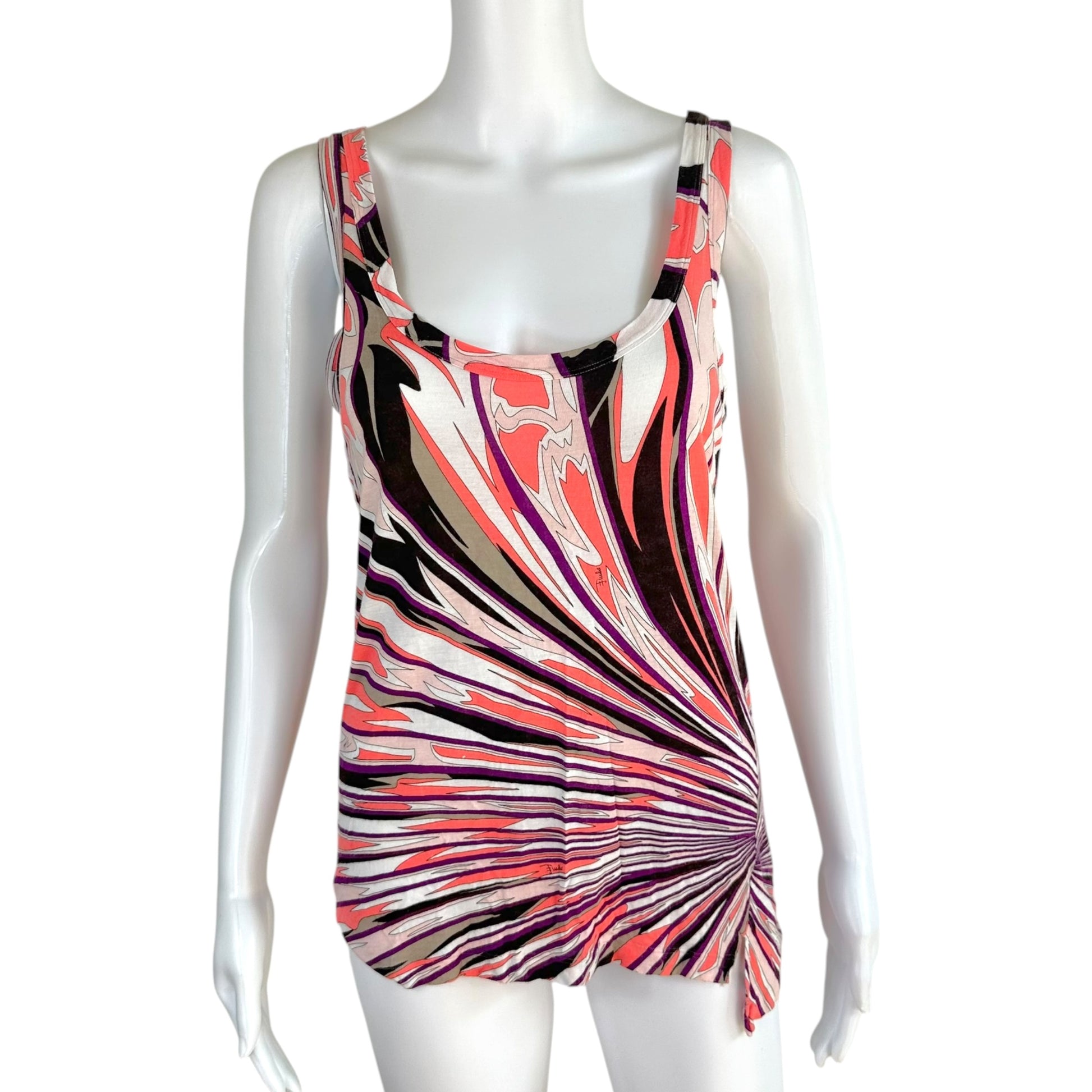 Emilio Pucci Coral Purple Printed Tank Top