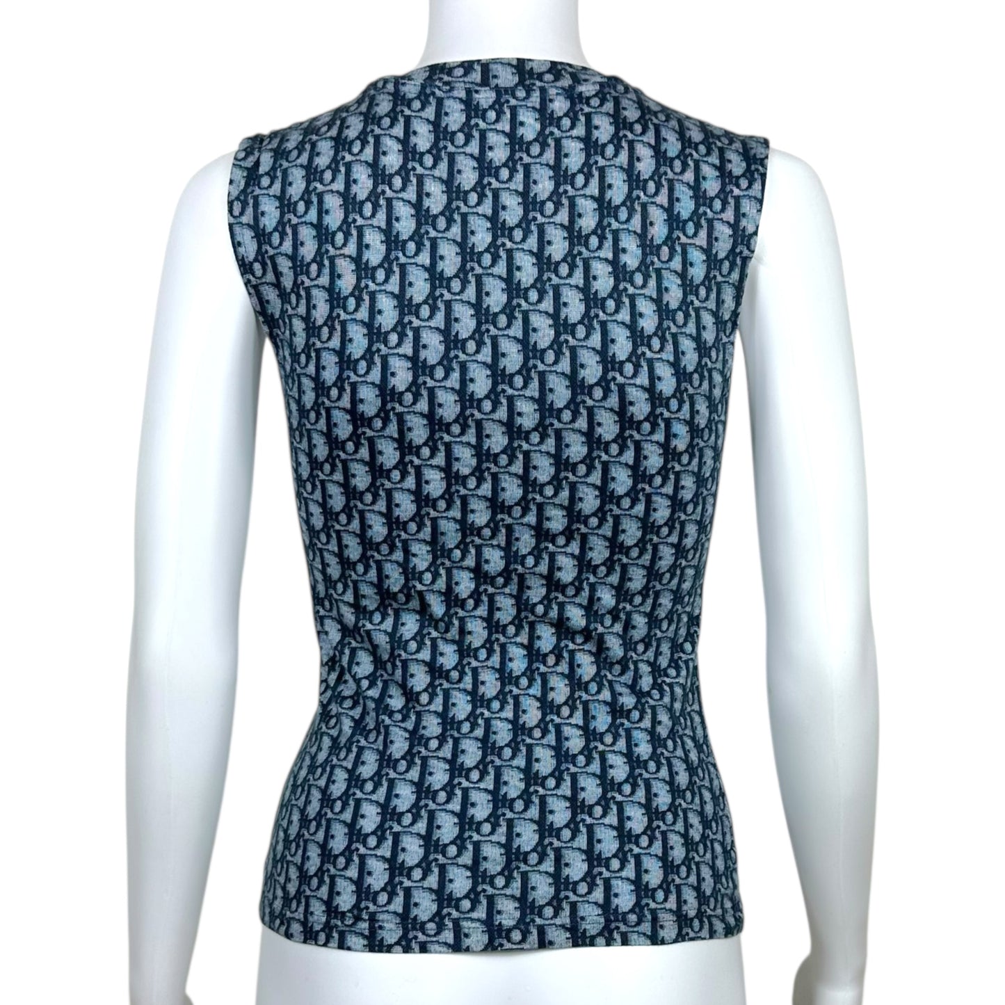 Christian Dior S/S 2002 Blue Monogram Trotter Tank Top - Outfit Repeater