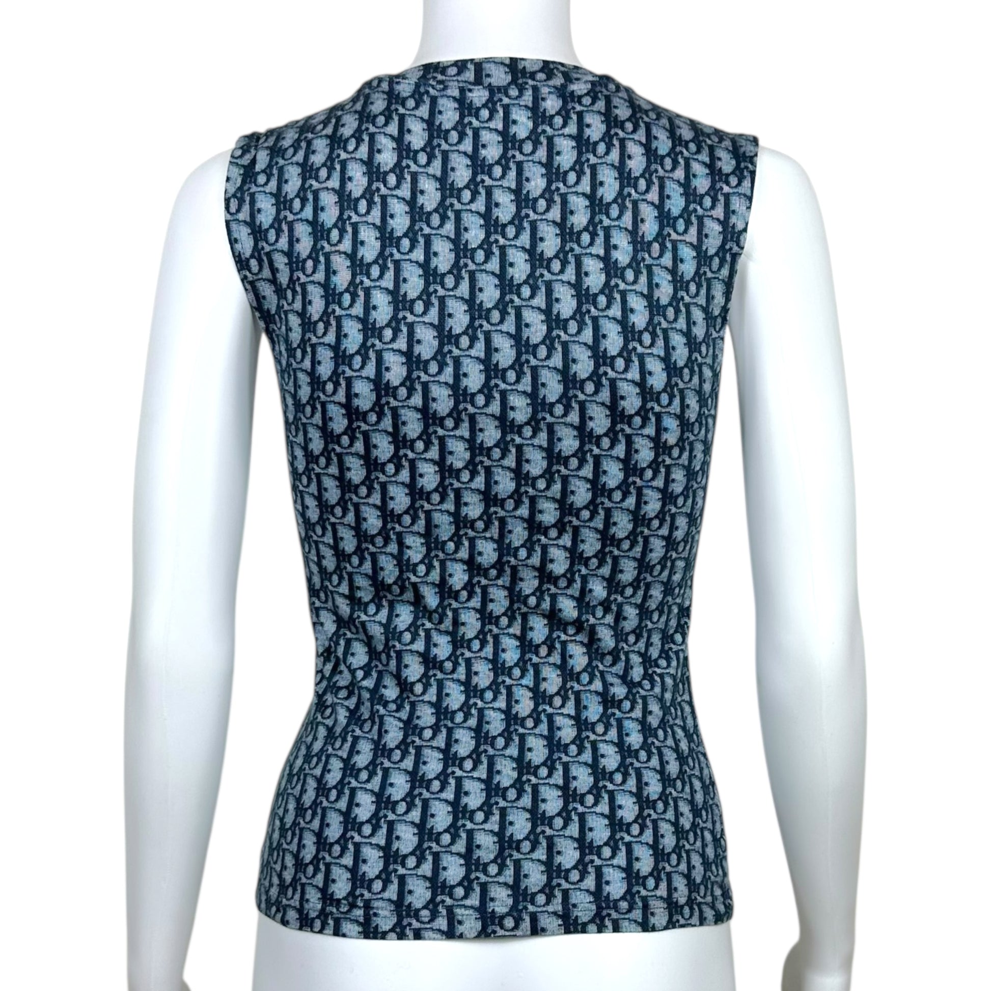 Christian Dior S/S 2002 Blue Monogram Trotter Tank Top - Outfit Repeater