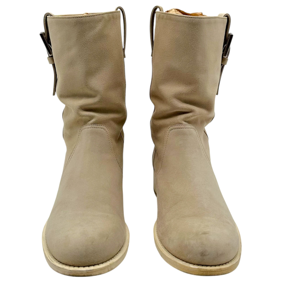 Chanel Engineer Boots Light Beige Suede Wood Sole