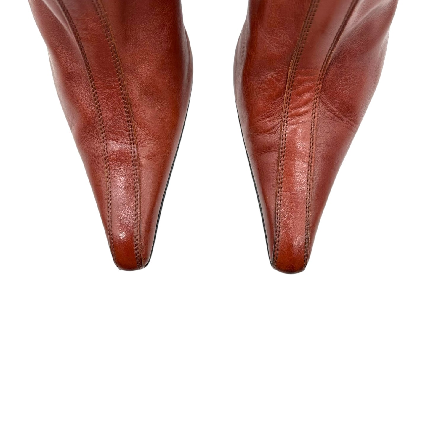 Versace Brown Leather Wedge Heel Booties