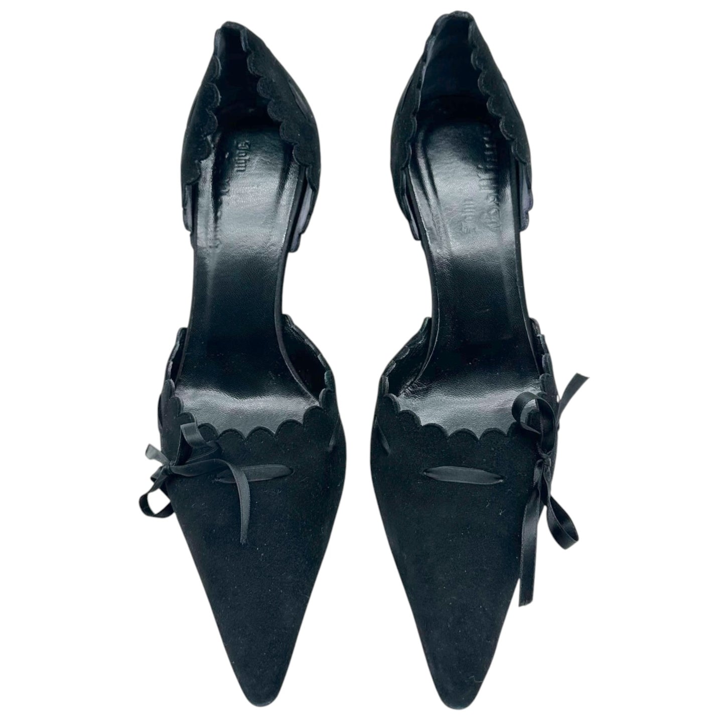 John Galliano Black Suede D'Orsay Heels