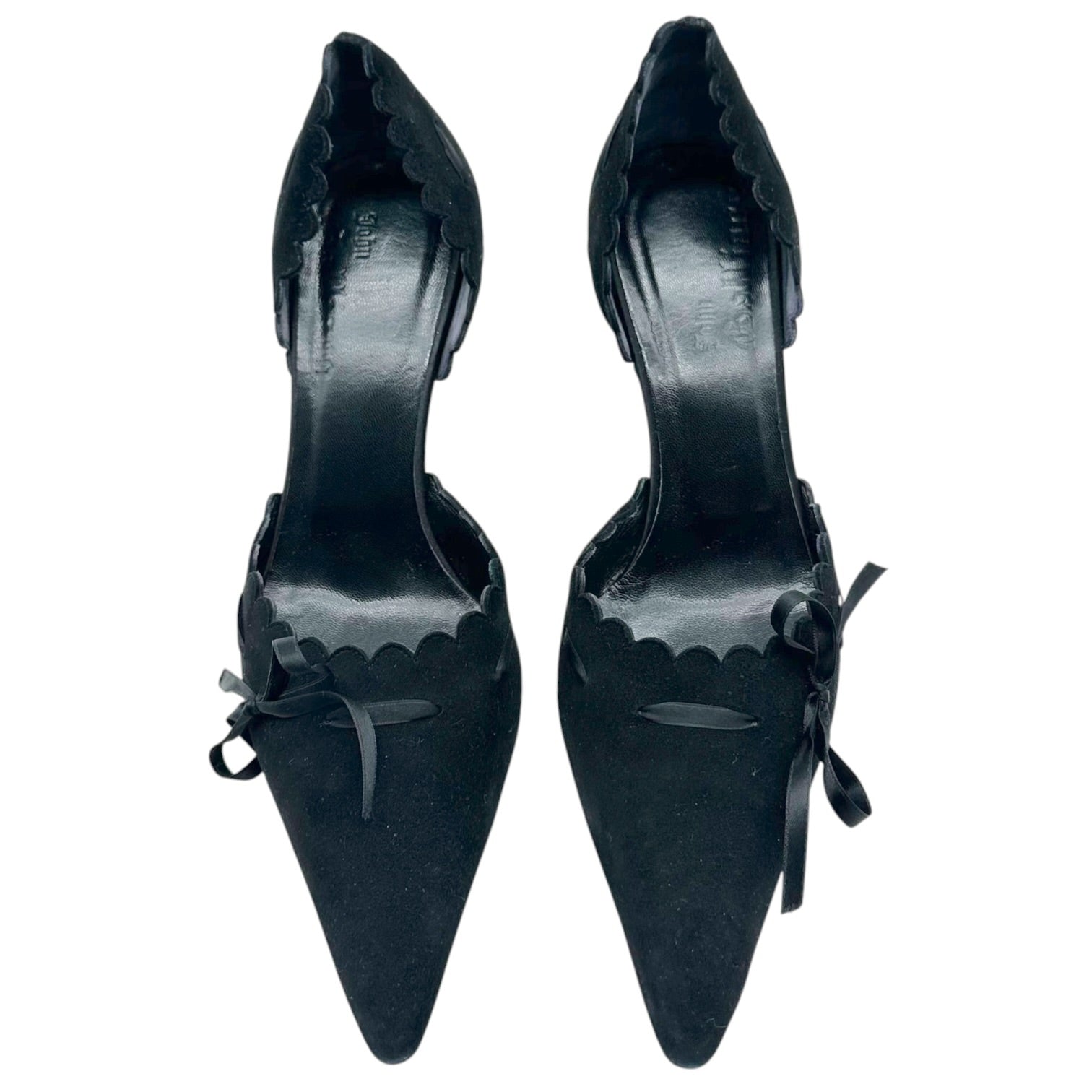 John Galliano Black Suede D'Orsay Heels