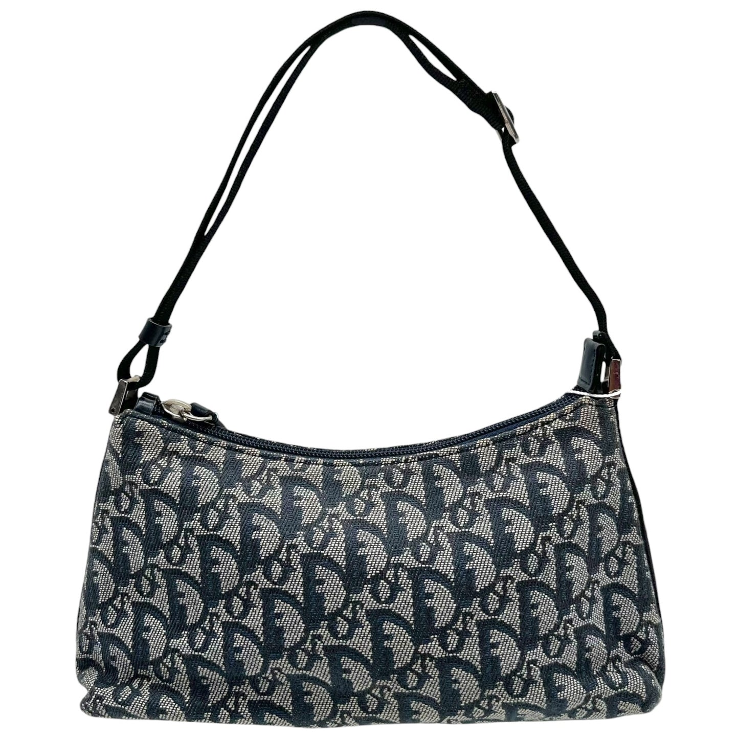 Christian Dior Navy Blue Trotter Monogram Shoulder Pochette Bag