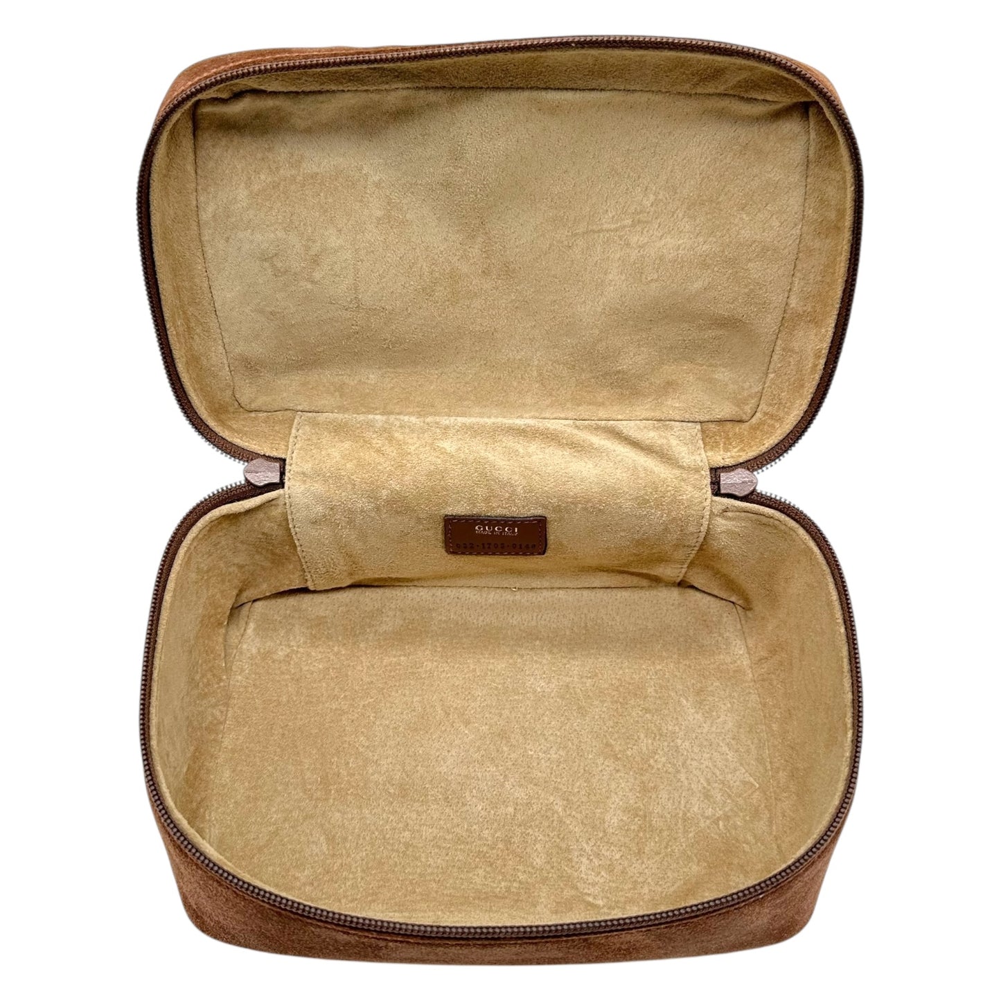 Gucci Brown Suede Horsebit Vanity Bag