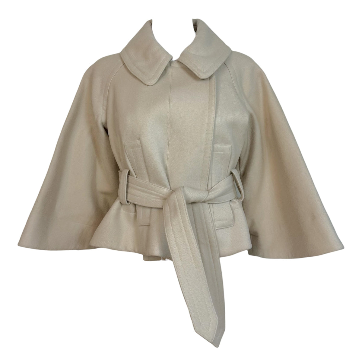 Chloe Fall 2005 Ivory Wool Cropped Wide Sleeve Jacket