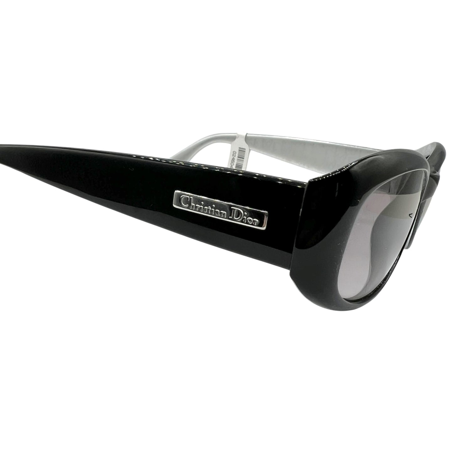 Christian Dior Silver & Black Oval Sunglasses Macha/P w/ Case