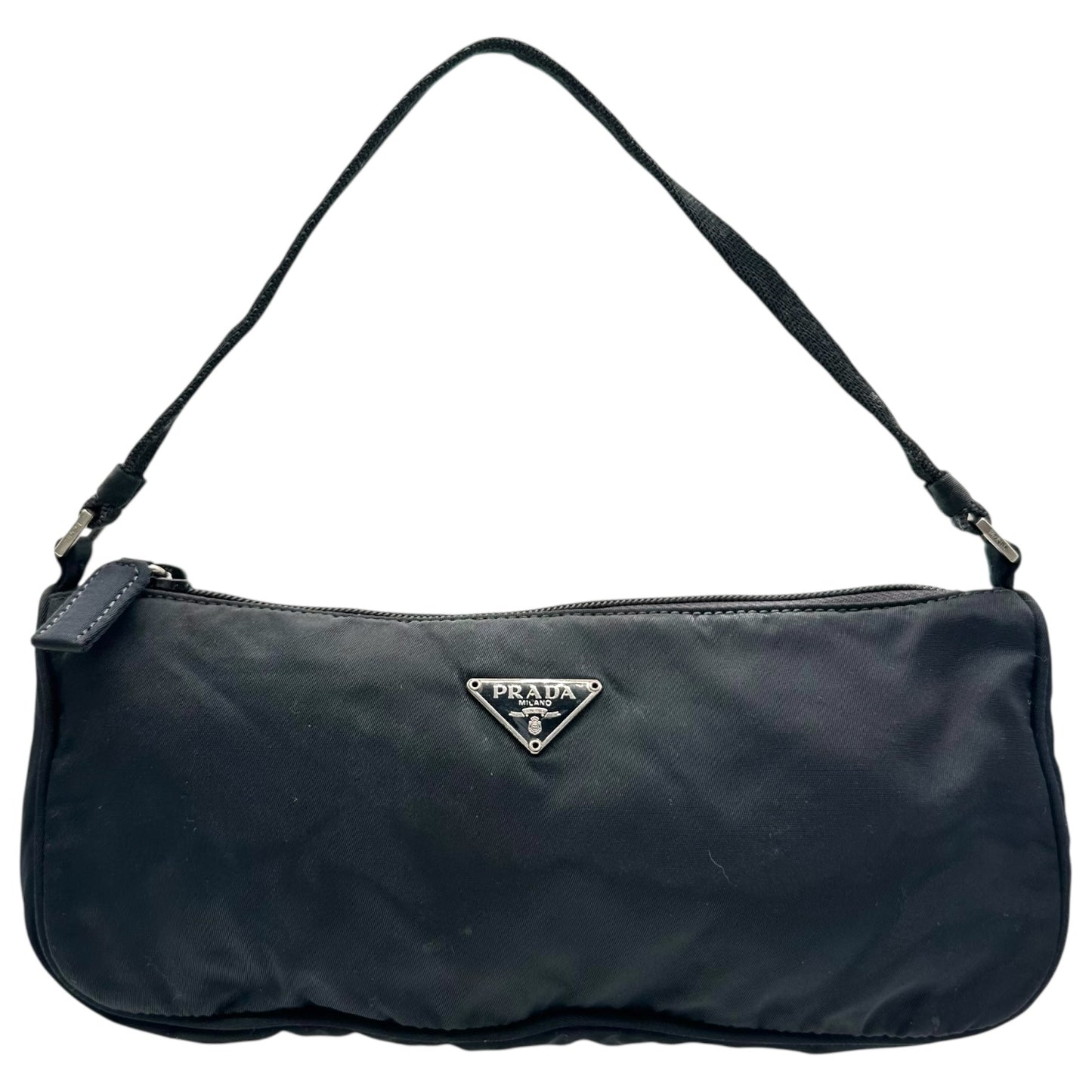 Prada Black Nylon Rectangle Mini Pochette Bag