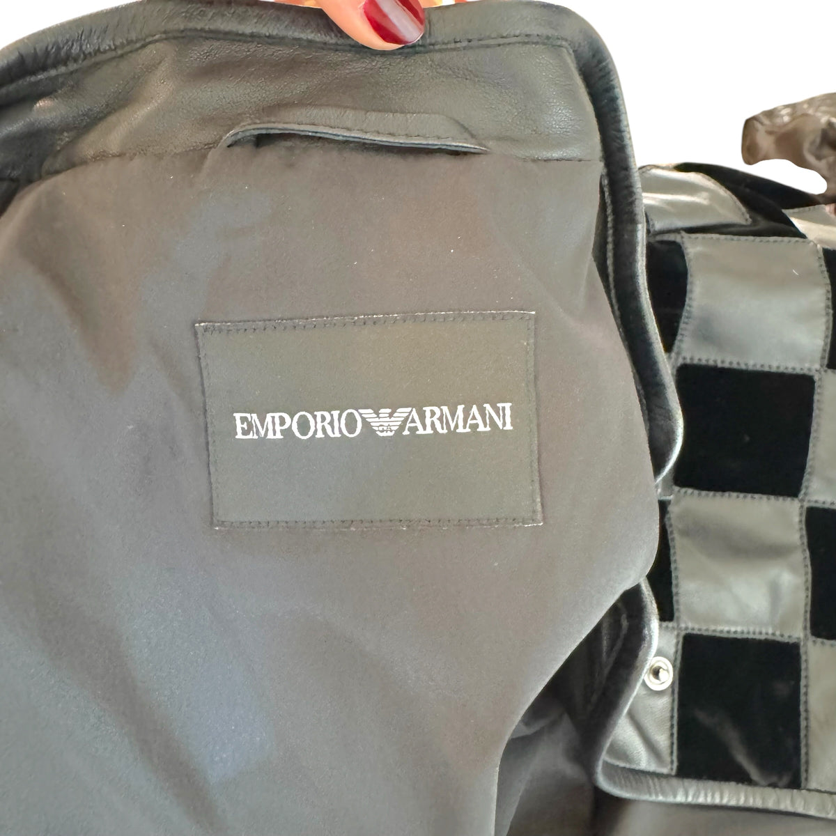 Emporio Armani Checkered Patchwork Jacket Black Gray