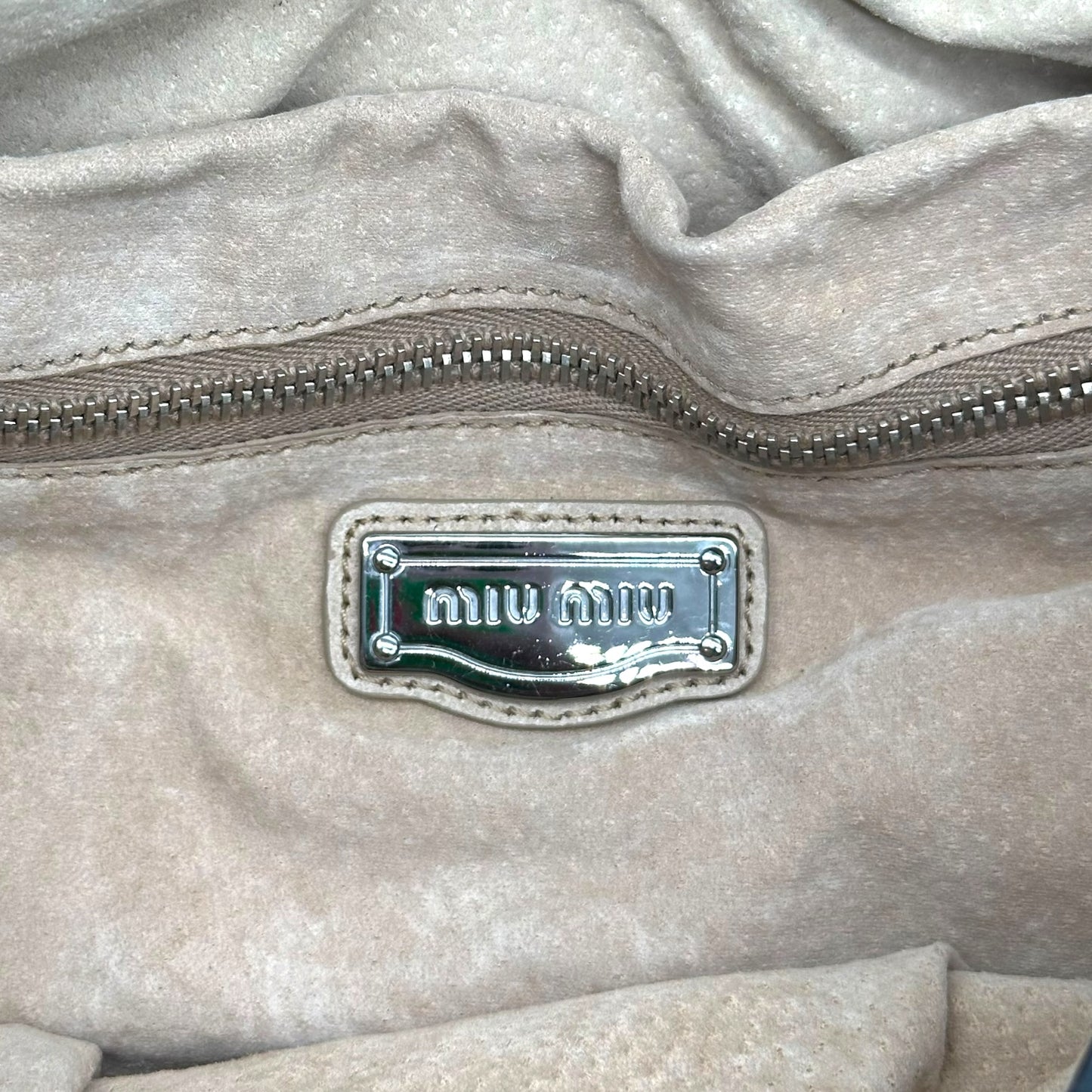 Miu Miu Black Leather Studded Hobo Bag
