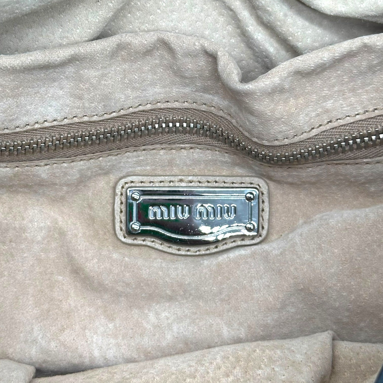 Miu Miu Black Leather Studded Hobo Bag