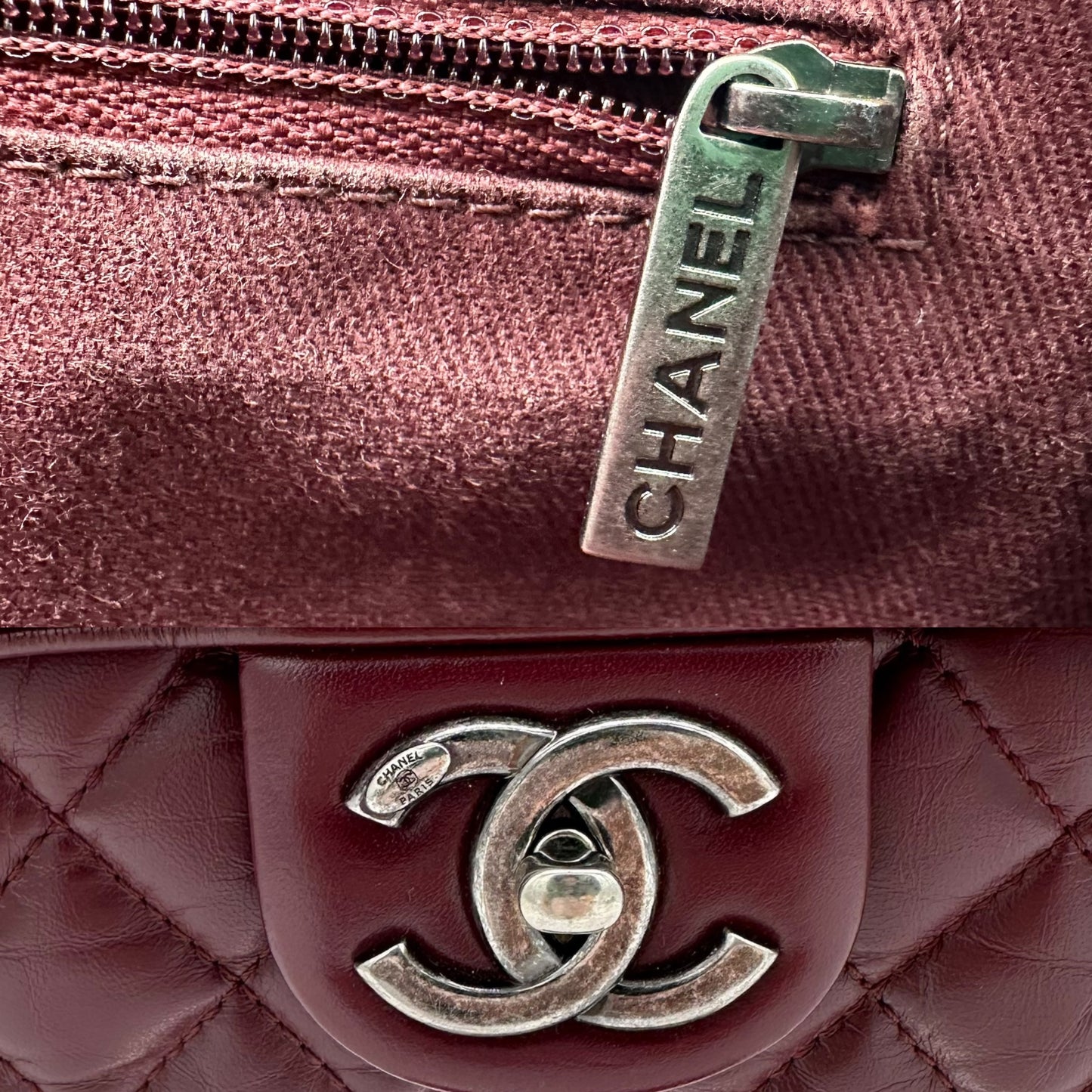 Chanel Burgundy Medium Classic Flip Bag