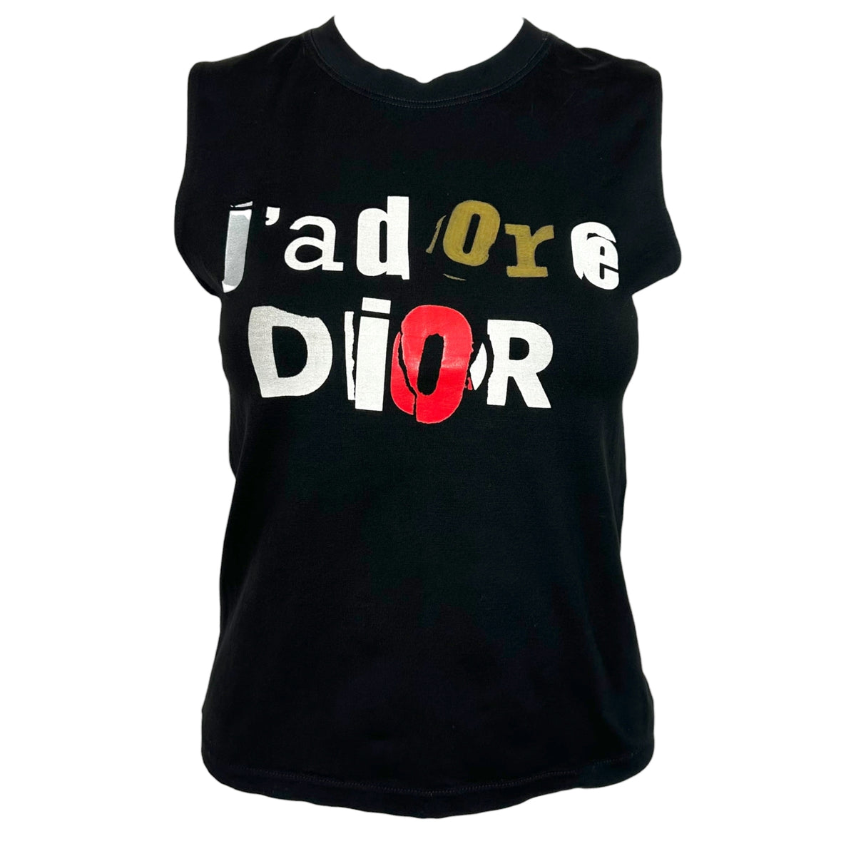 Christian Dior Black Patchwork Letter Tank Top