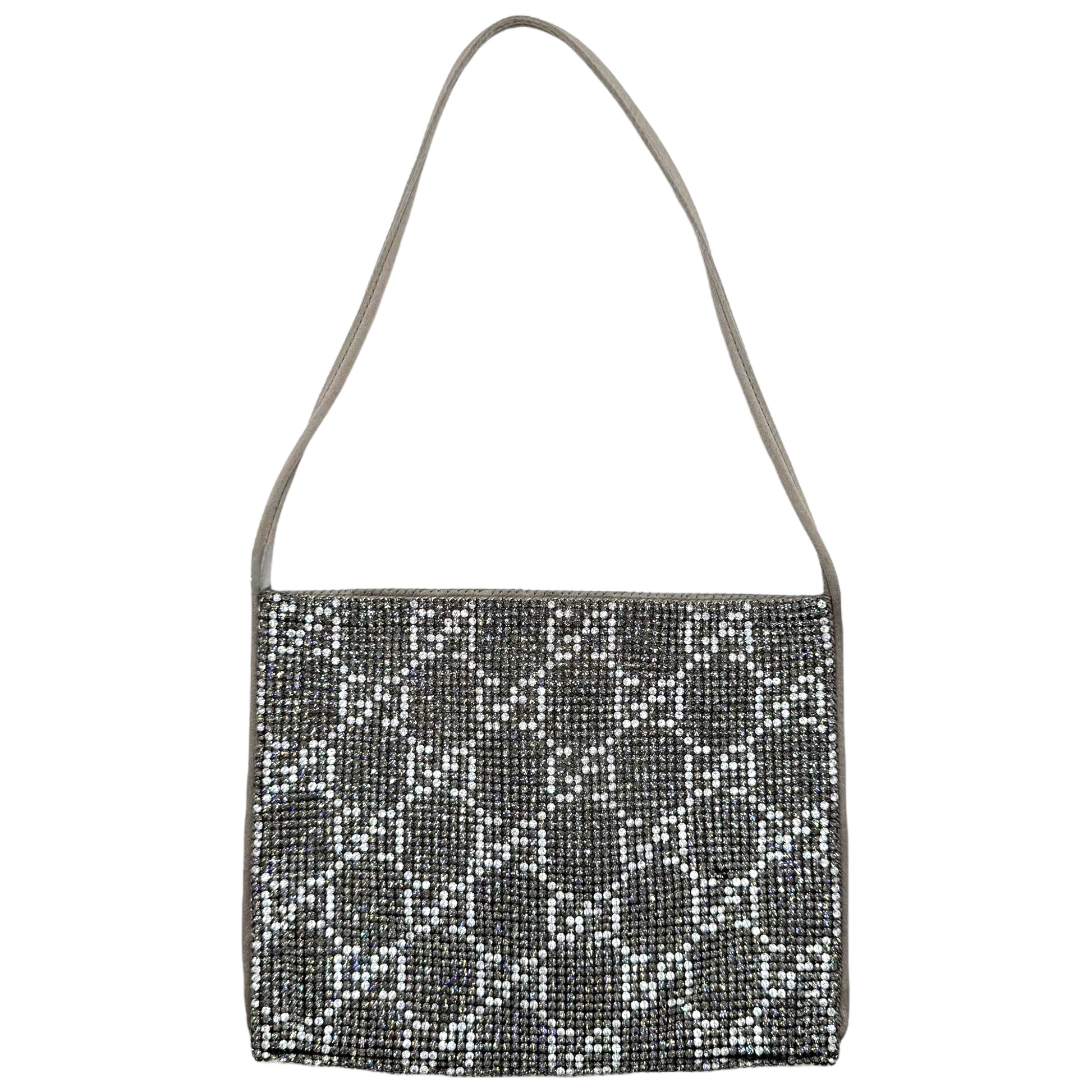 Gucci by Tom Ford S/S 1998 Silver Crystal & Silk Guccissima Mini Bag RARE - Outfit Repeater