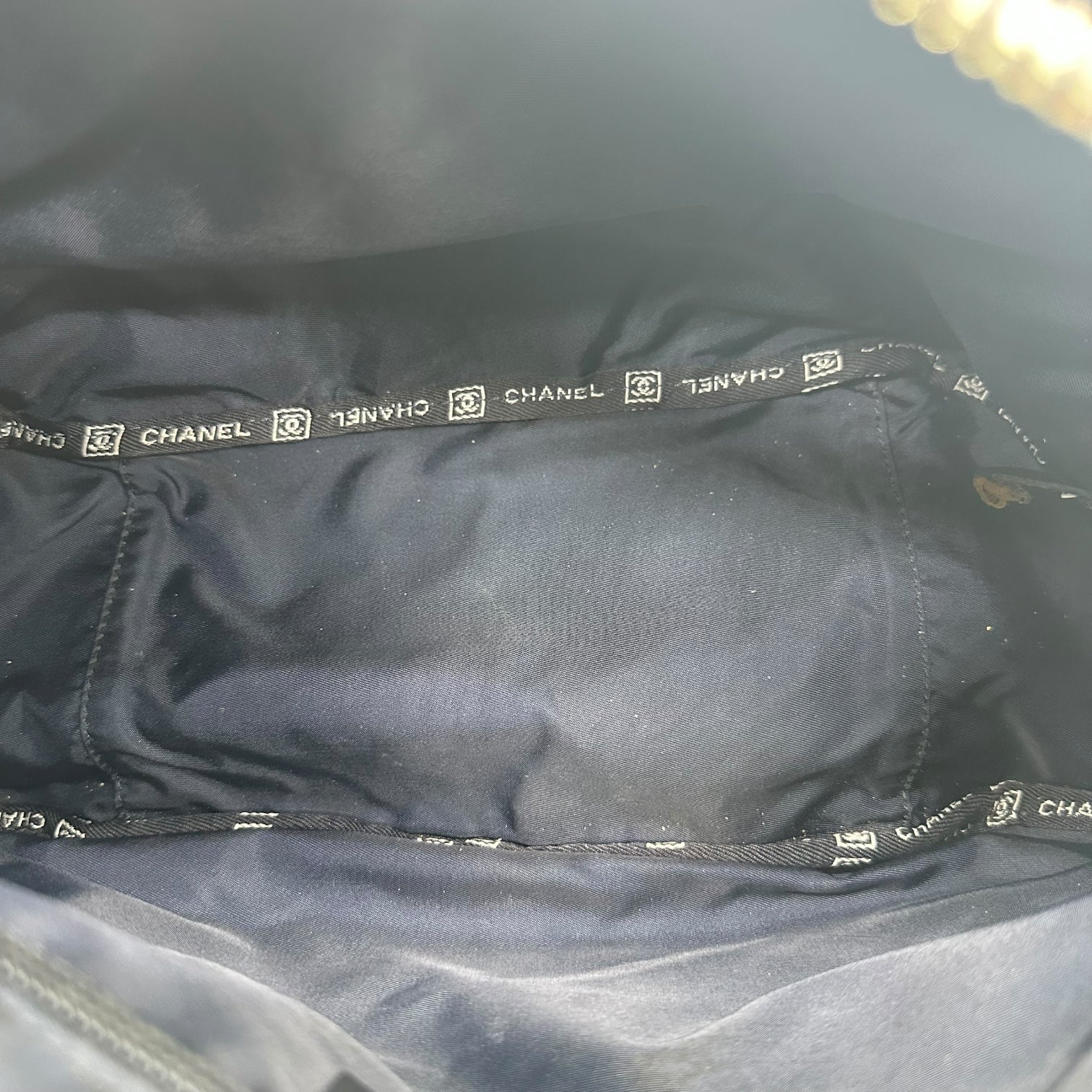 Chanel Sport Navy Blue Canvas Messenger Bag - Outfit Repeater