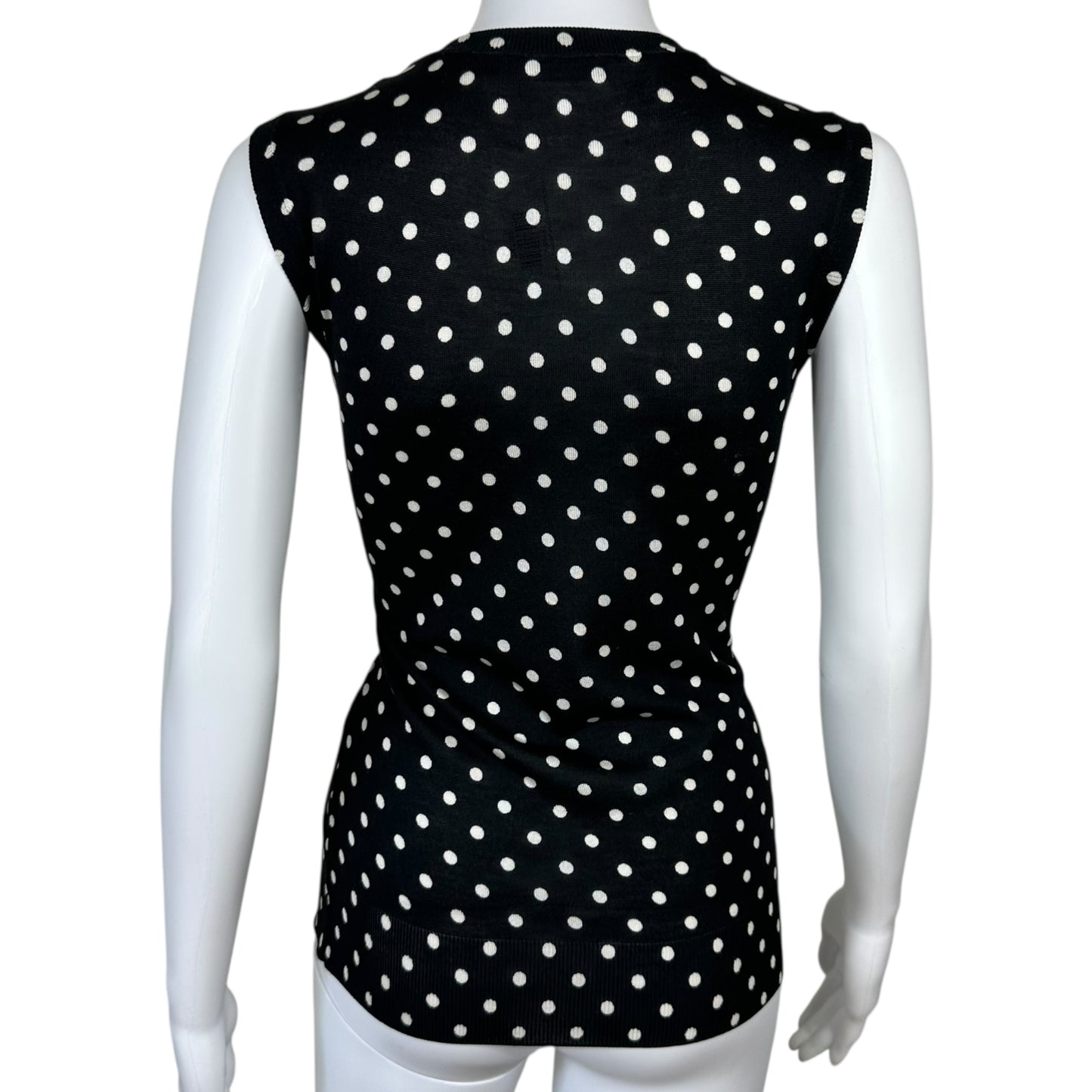 Dolce & Gabbana Polka Dot Print Silk Knit Tank Top