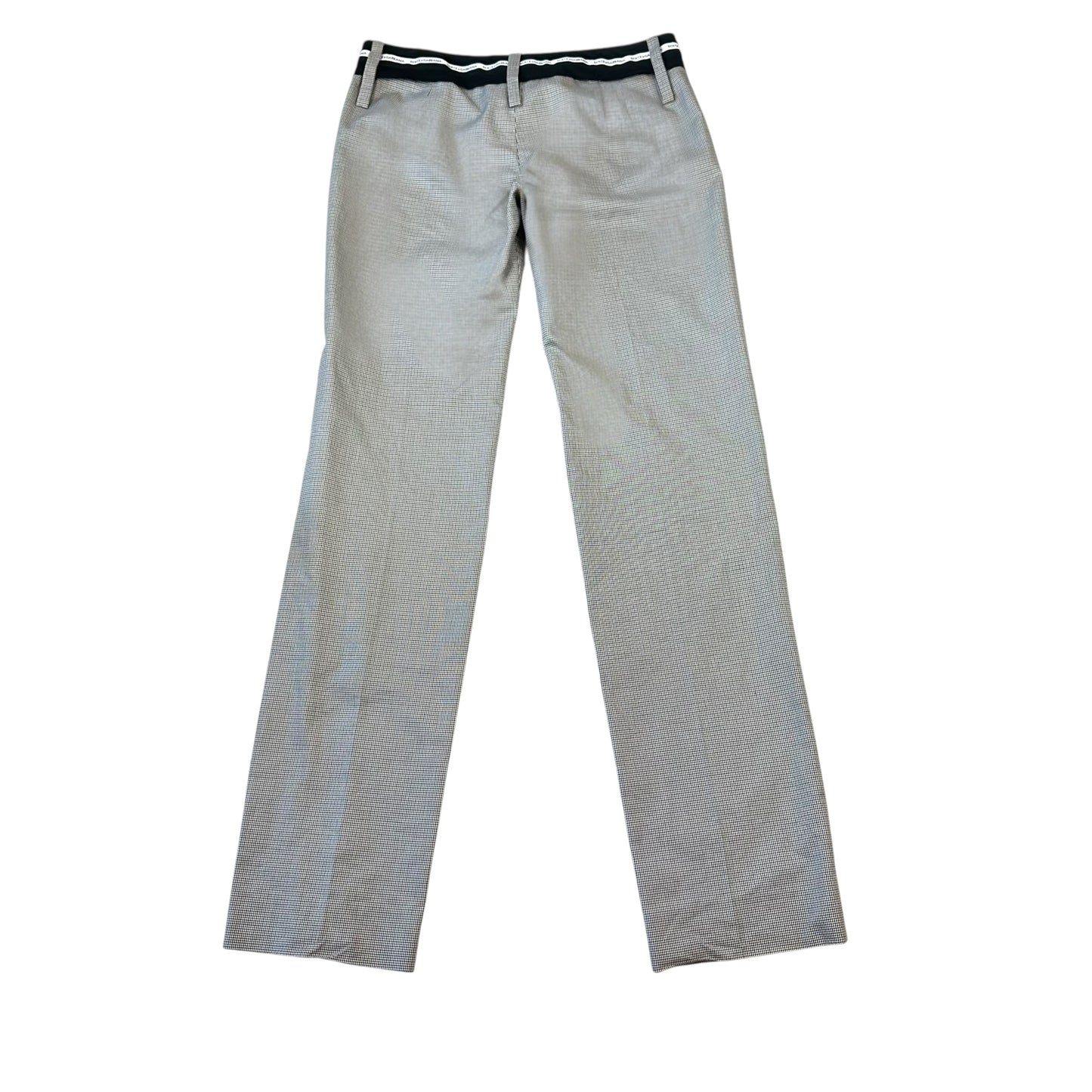 Dolce & Gabbana Brown Houndstooth Logo Waistband Pants