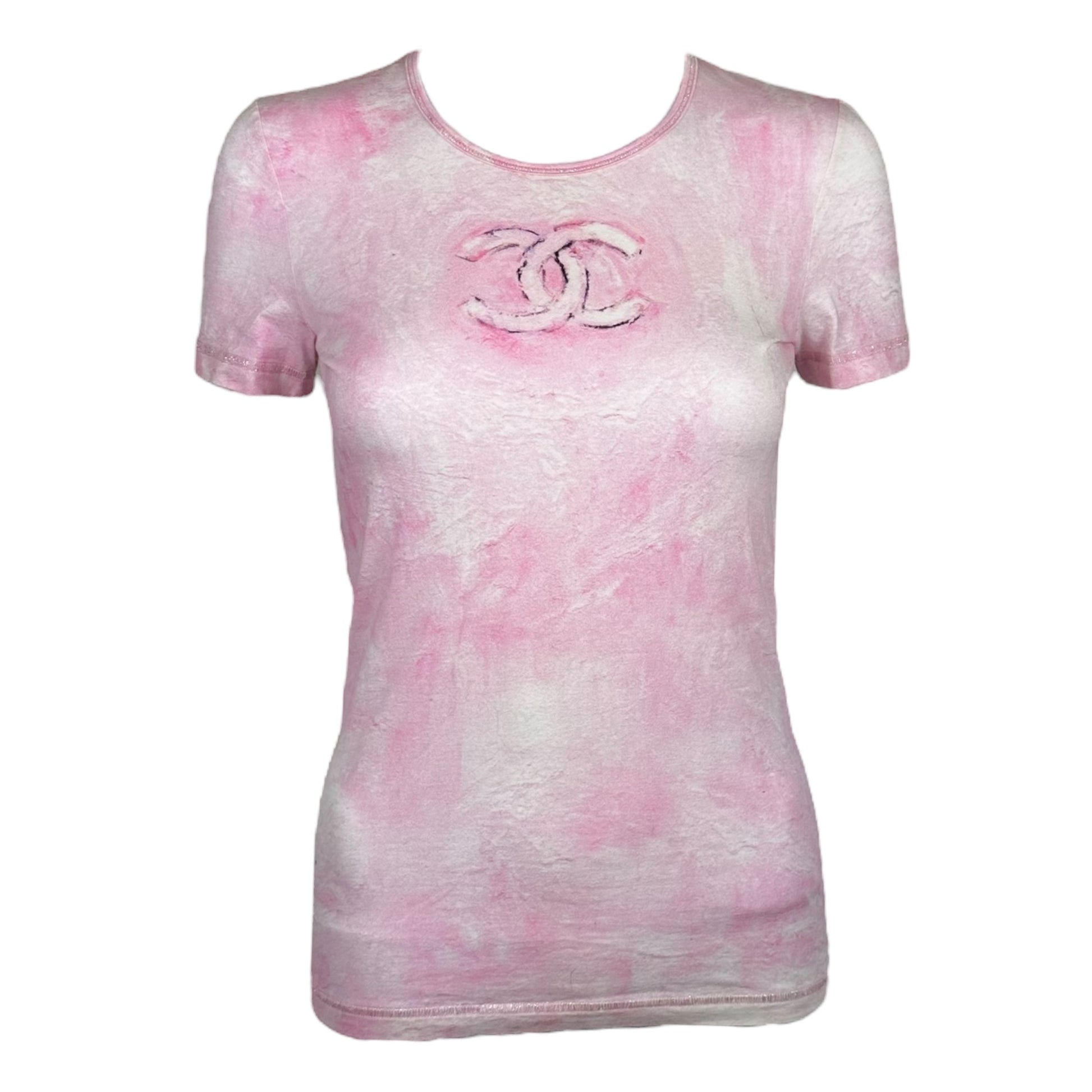 Chanel Cruise 2009 Pink Tie-Dye Logo T-Shirt - Outfit Repeater