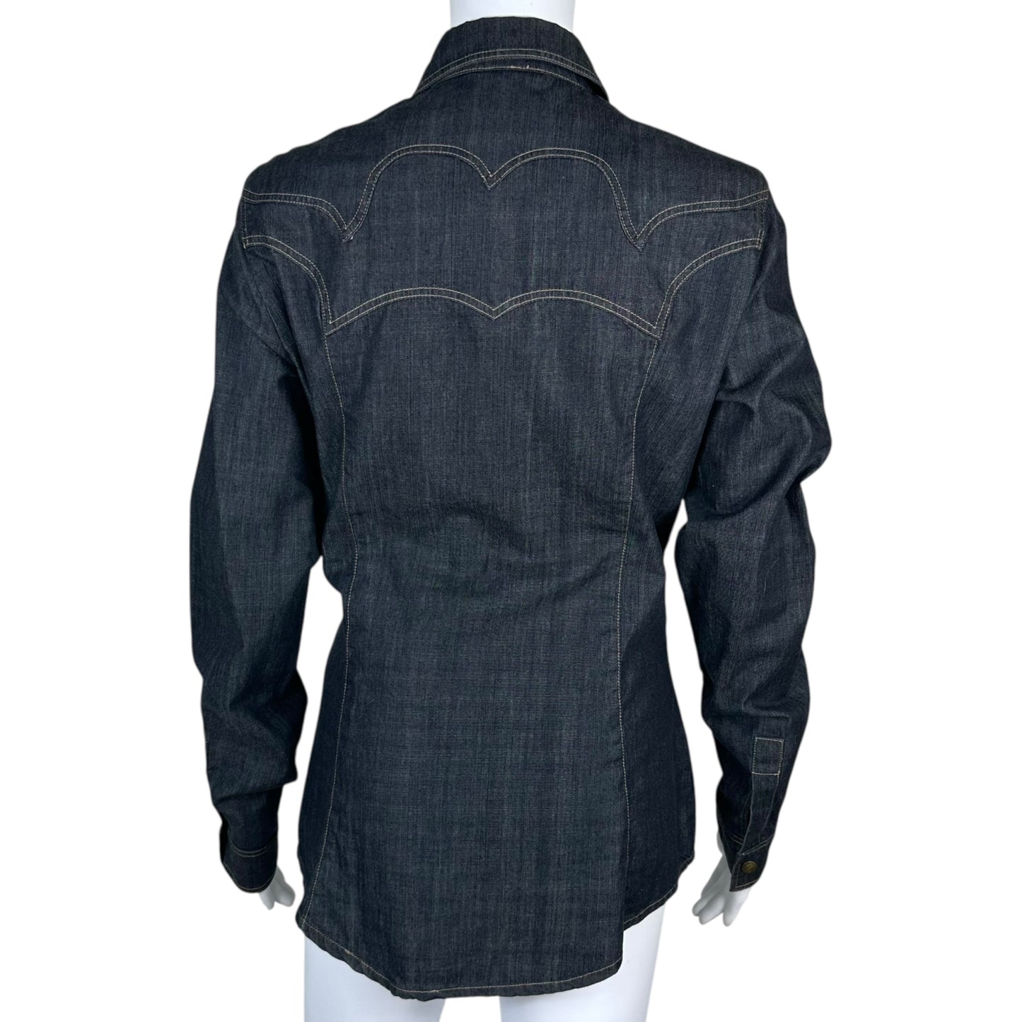 Just Cavalli Roberto Cavalli Strudded Denim Button Up Top
