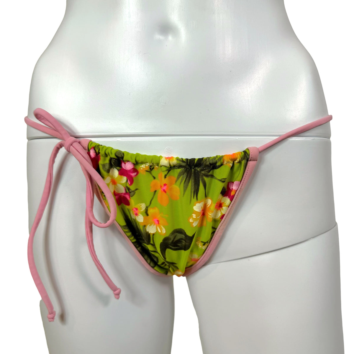 Dolce & Gabbana Pink Green Hawaiian Print Bikini Set