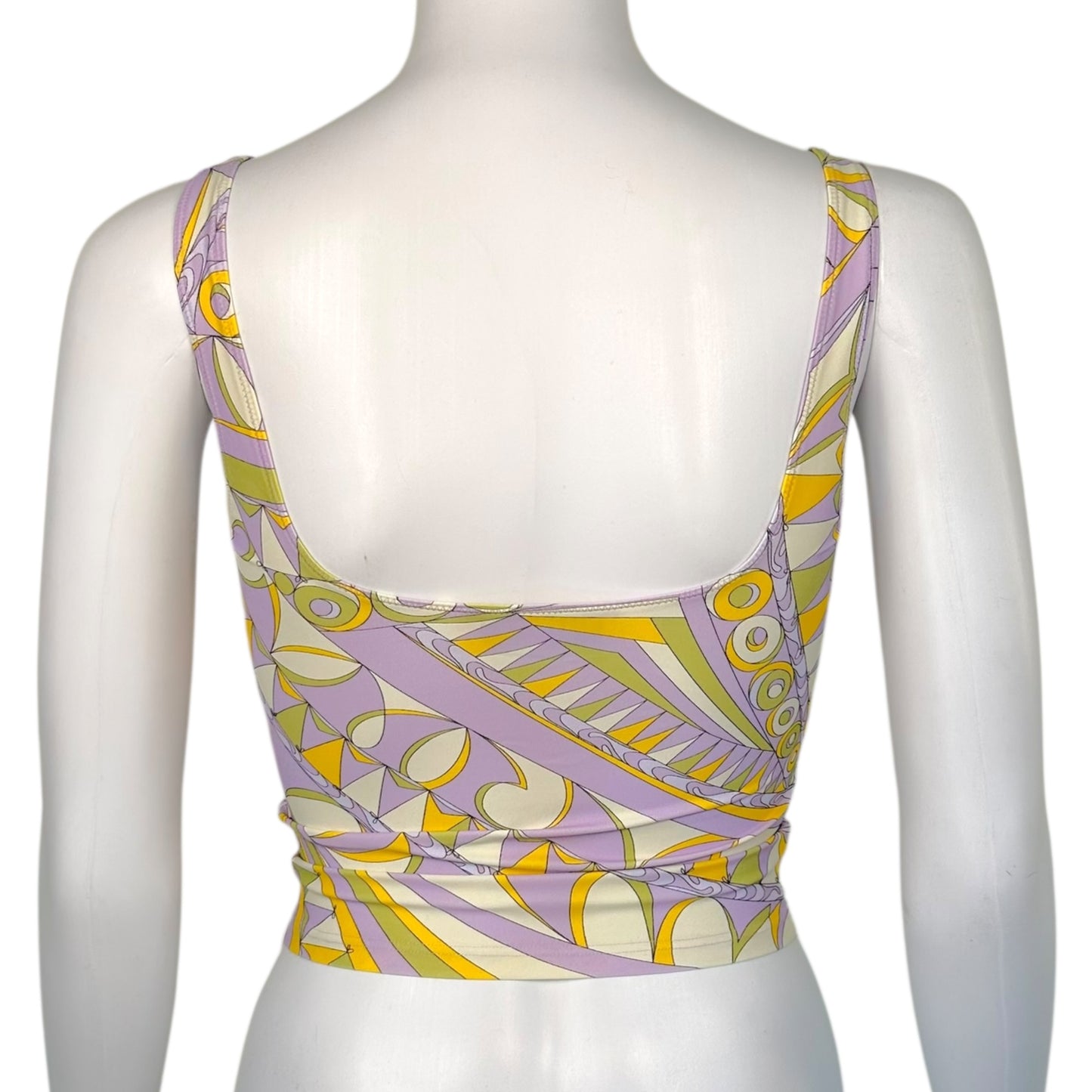 Emilio Pucci Purple Yellow & Green Printed Crop Tank NEW