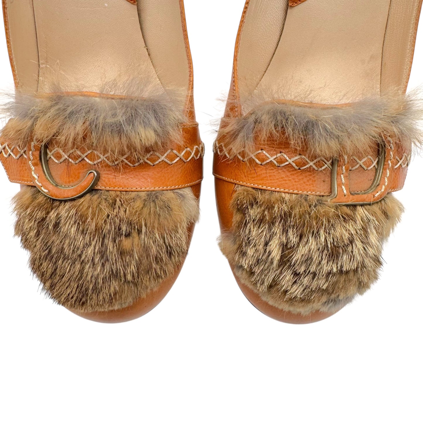 Christian Dior Tan Fur & Leather Loafer Pumps - Outfit Repeater
