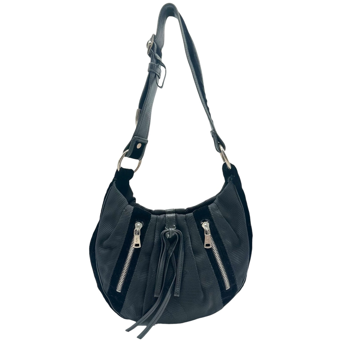 Yves Saint Laurent Small Hobo Bag Black Canvas Velvet