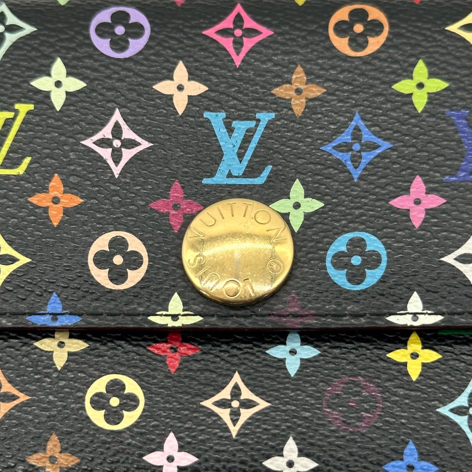 Louis Vuitton Black Murakami Multicolor Monogram Sarah Long Wallet - Outfit Repeater