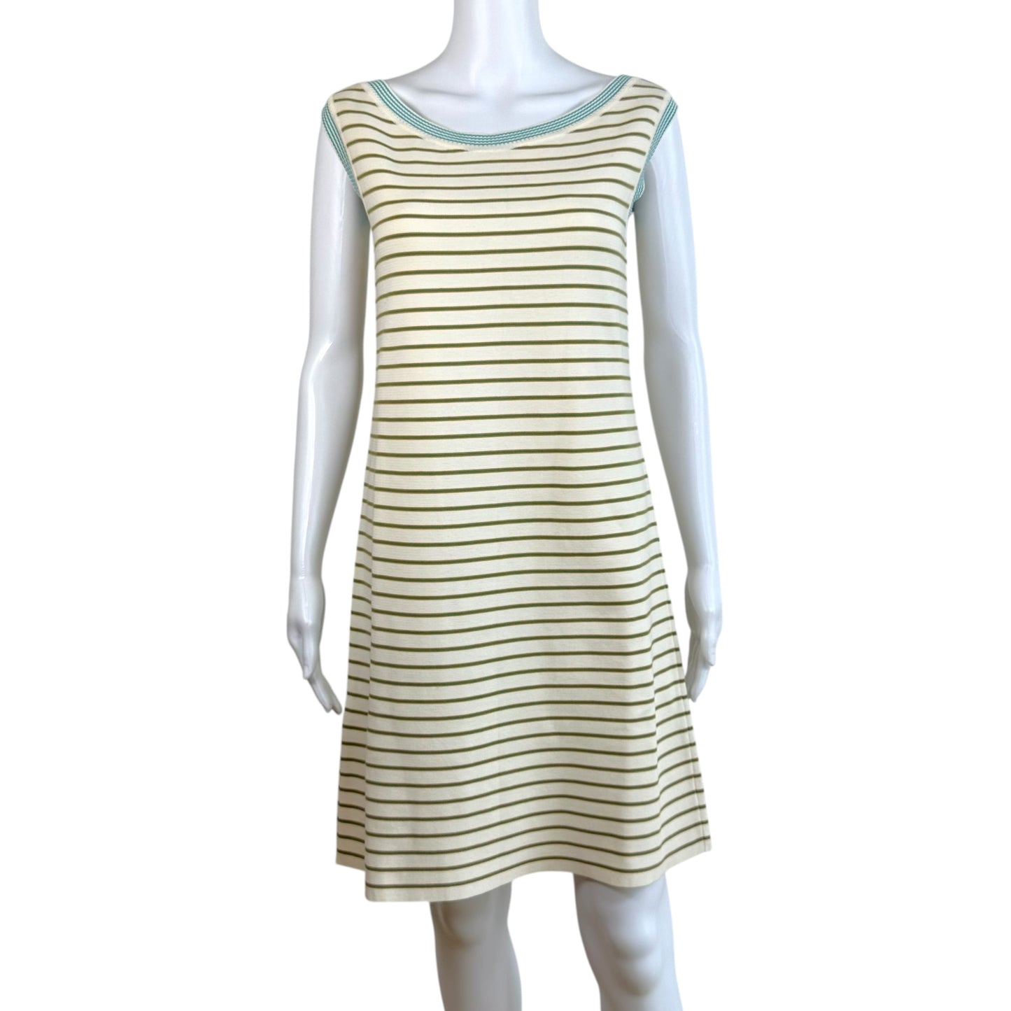 Prada Knit Mini Dress Blue Striped Sleeveless Relaxed Fit