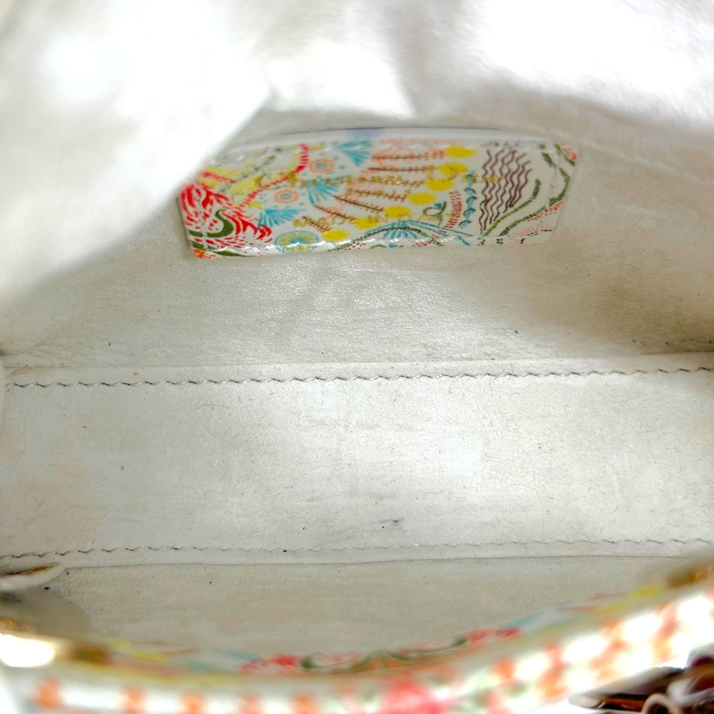 Christian Dior Micro Lady Dior Handbag Multicolor Ivory