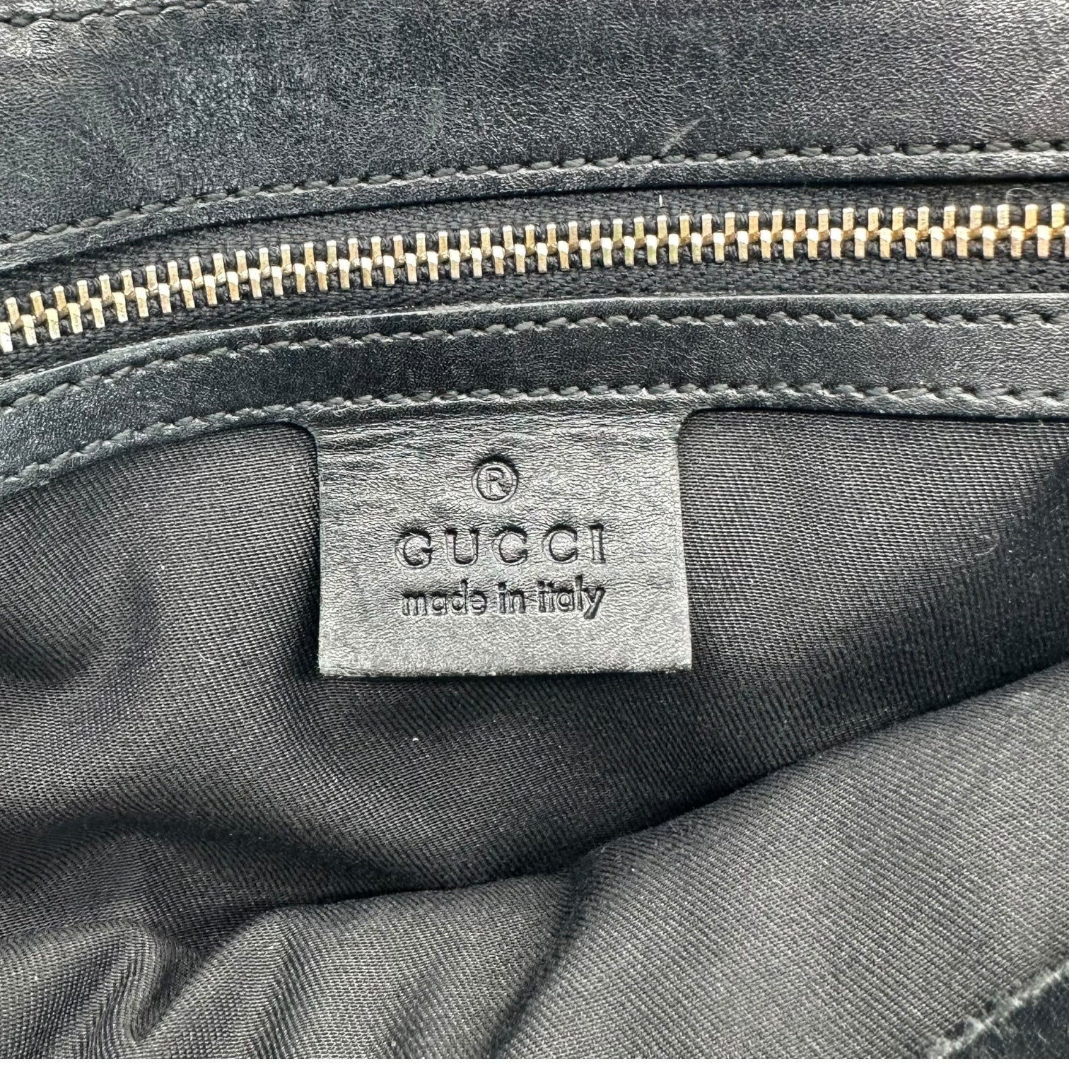 Gucci Black Guccissima Bamboo Handle Turnlock 2-Way Bag - Outfit Repeater