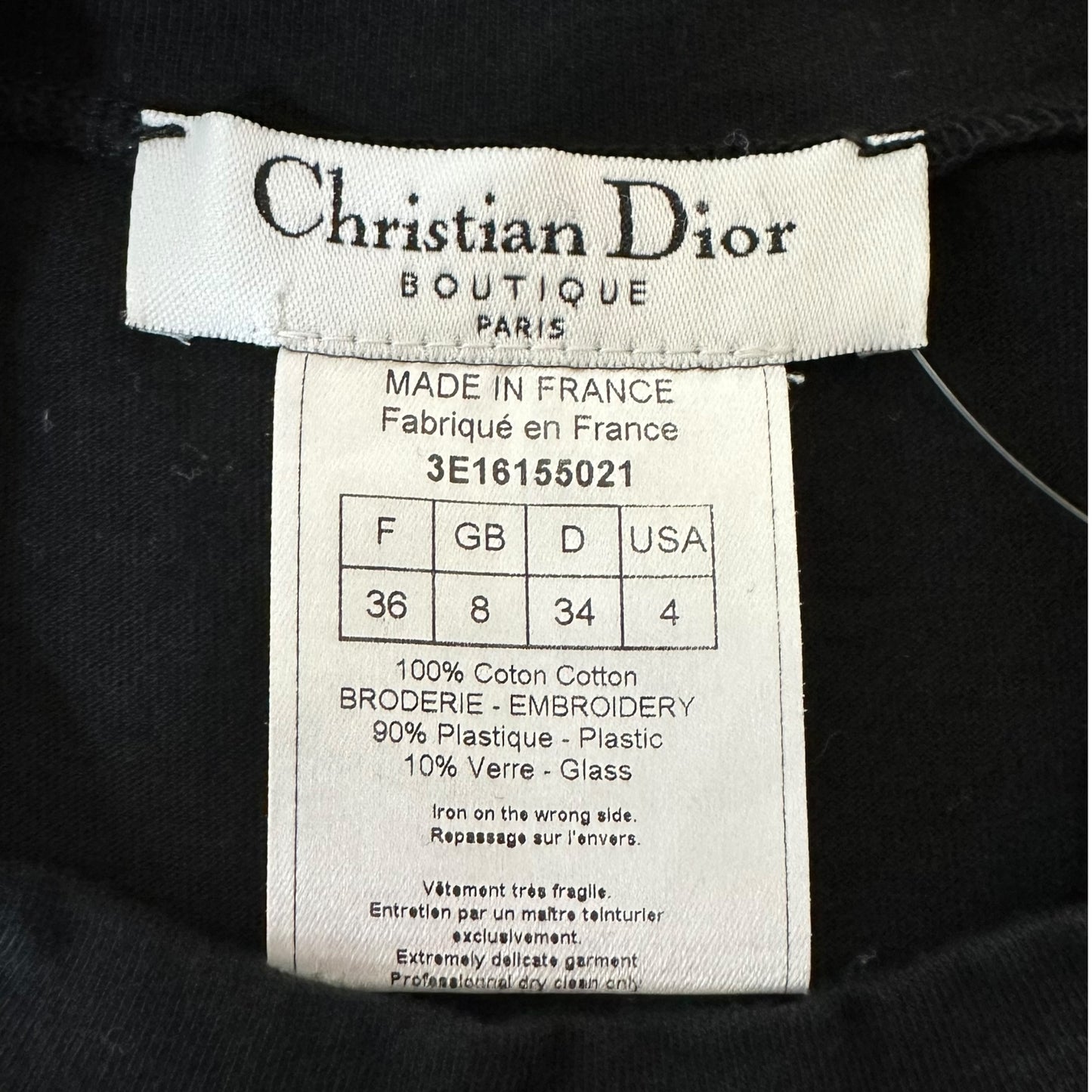 Christian Dior F/W 2003 Hardcore Dior Black Sequin T-Shirt