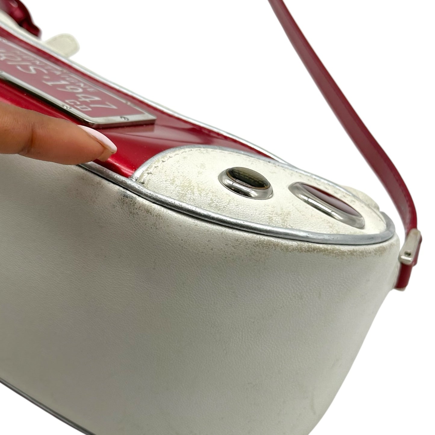 Christian Dior White Cadillac Shoulder Bag