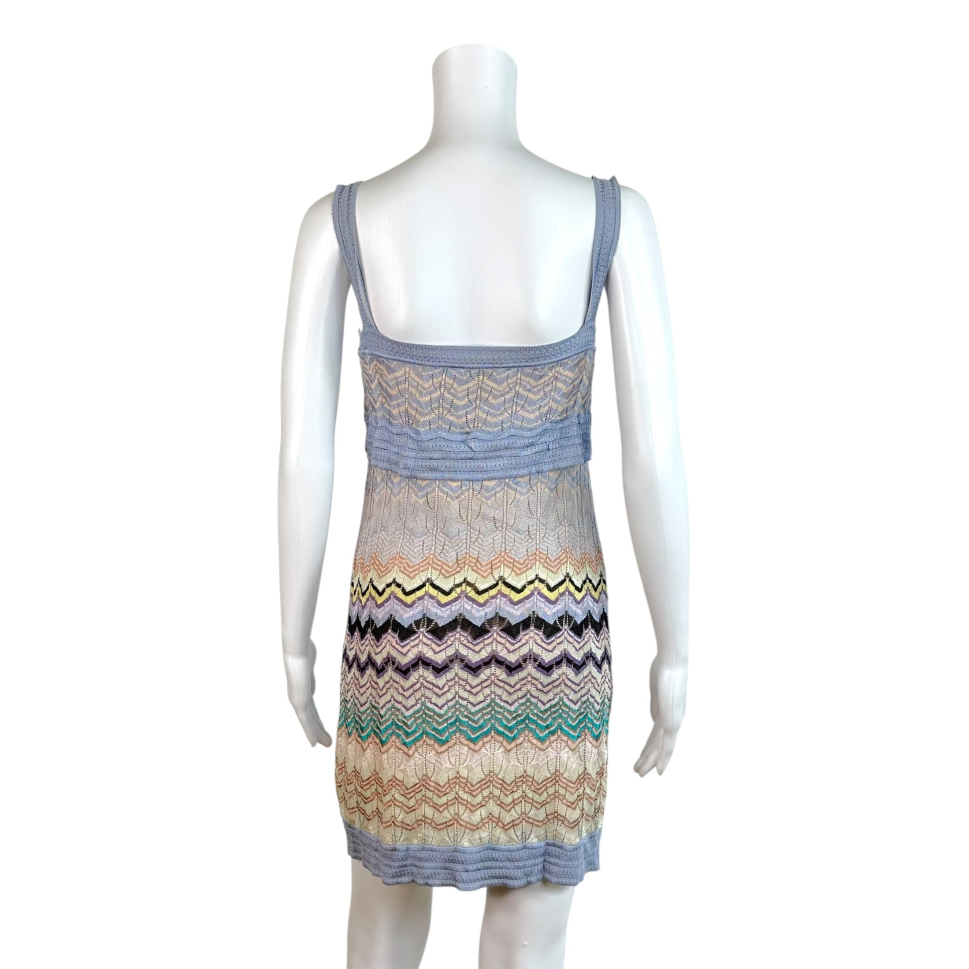 Missoni Knit Mini Dress Light Blue Pastel Chevron