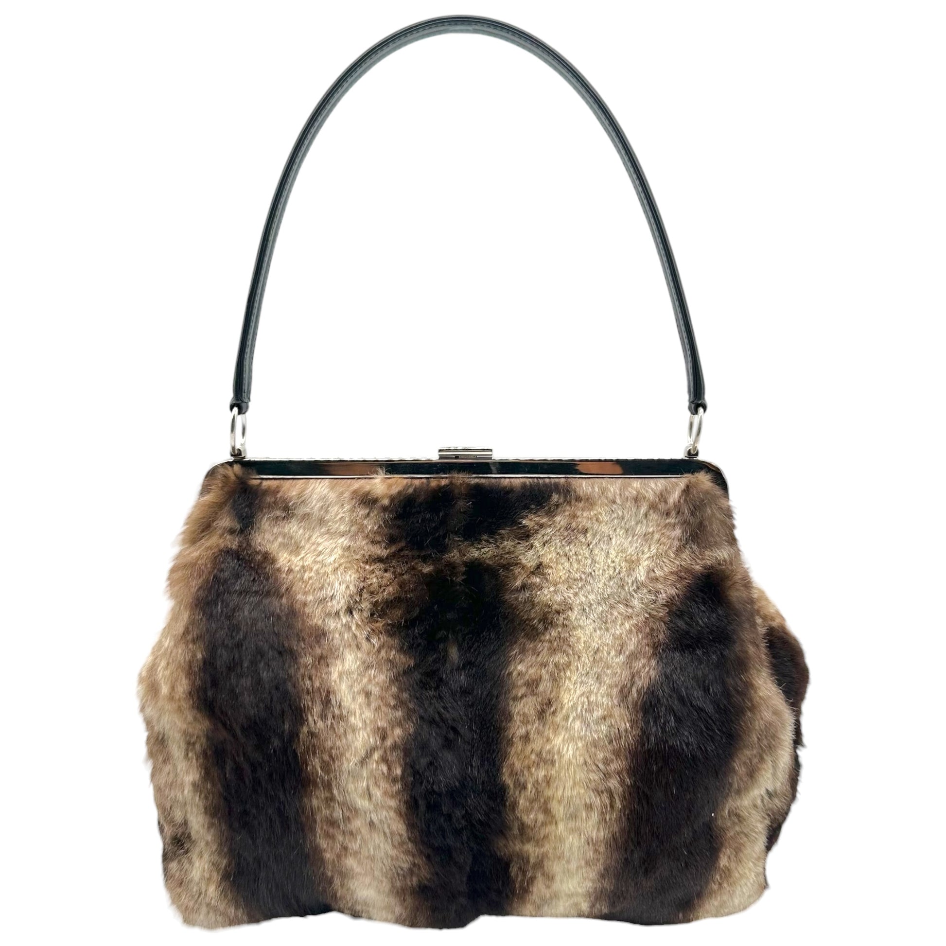 Dolce & Gabbana Rabbit Fur Kisslock Shoulder Bag