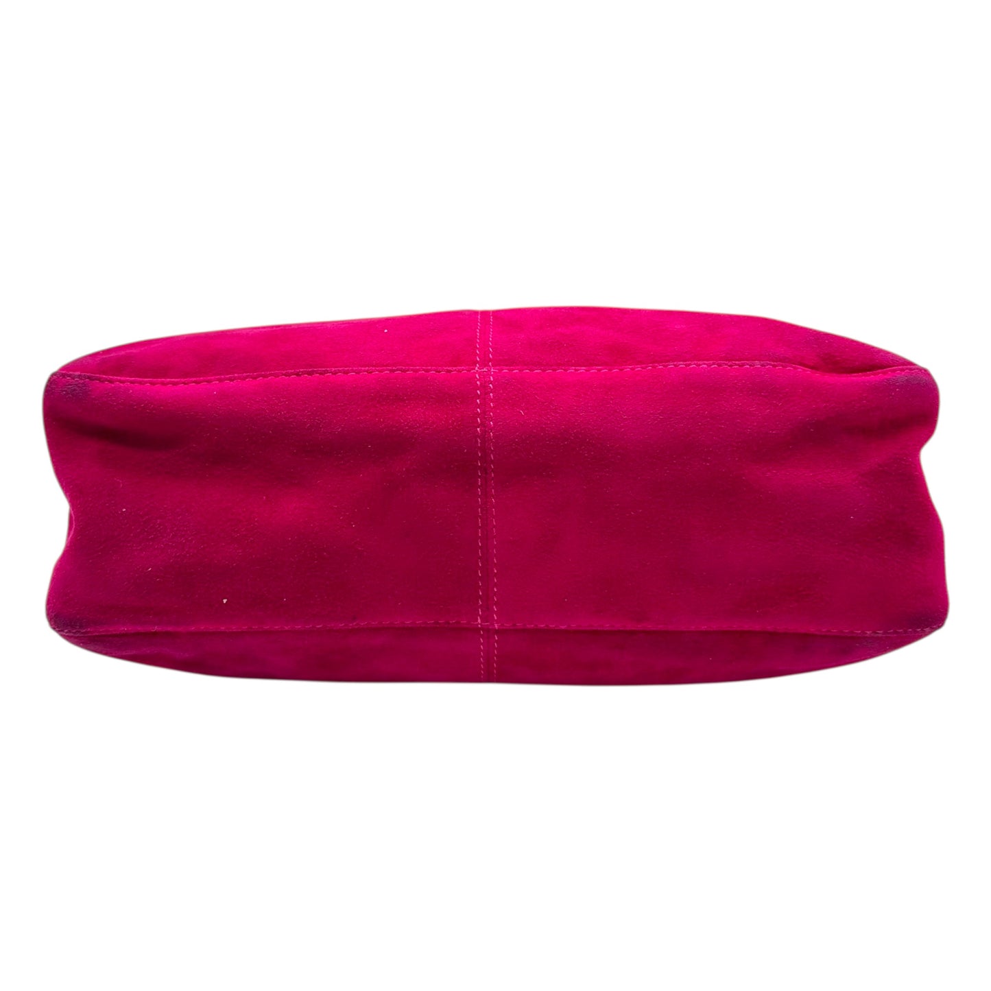 Fendi Hot Pink Suede Small Baguette Tote Bag