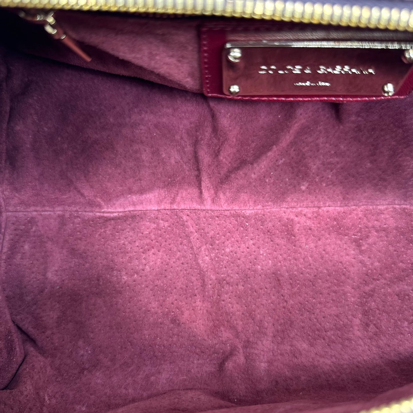 Dolce & Gabbana Burgundy Eel Skin East-West Bowler Bag