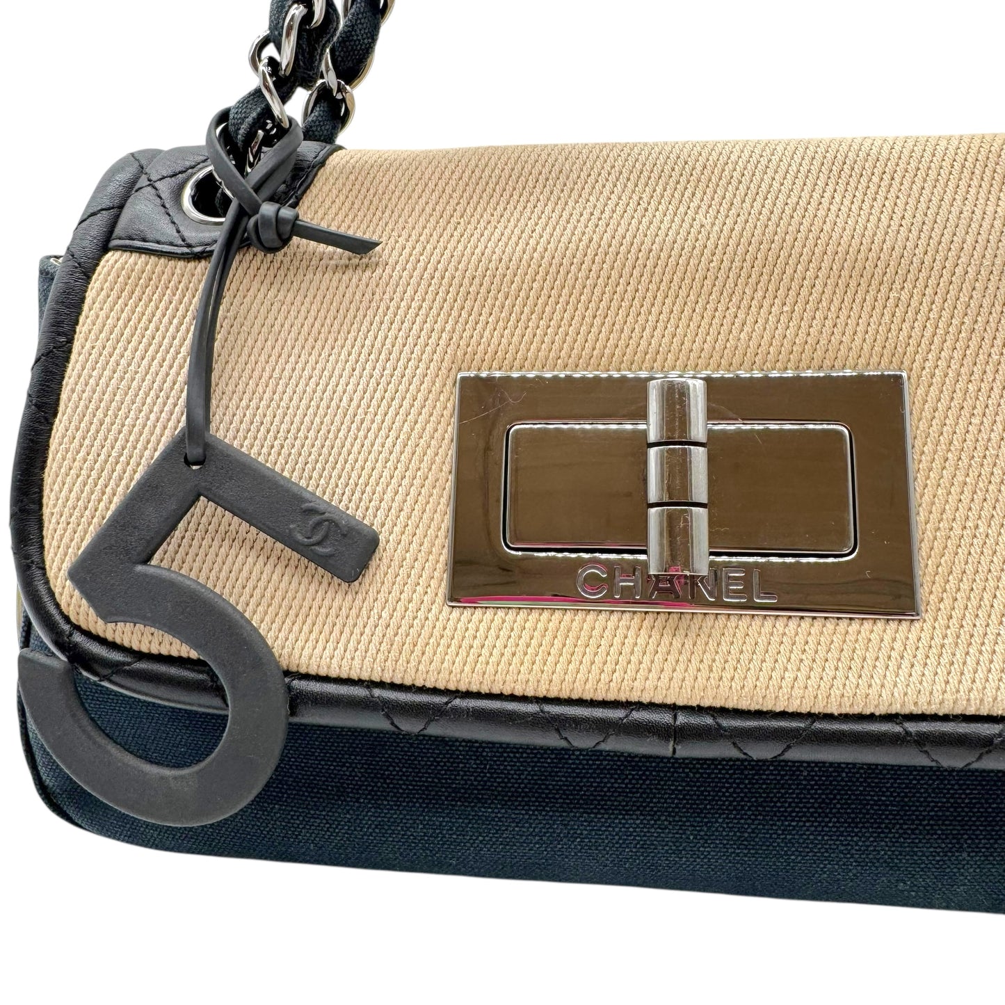 Chanel Sport Navy Blue Canvas Sporty Flap Bag w/ Charm 2004-05 - Outfit Repeater