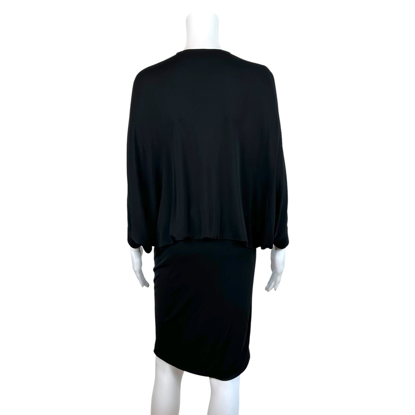 Gucci Black Dolman Sleeve Dress with V-Neckline