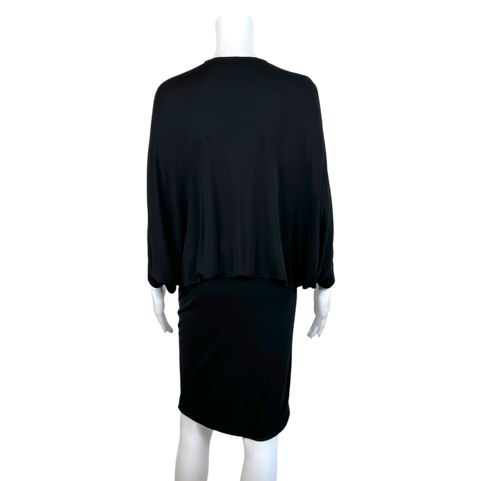 Gucci Black Dolman Sleeve Dress with V-Neckline