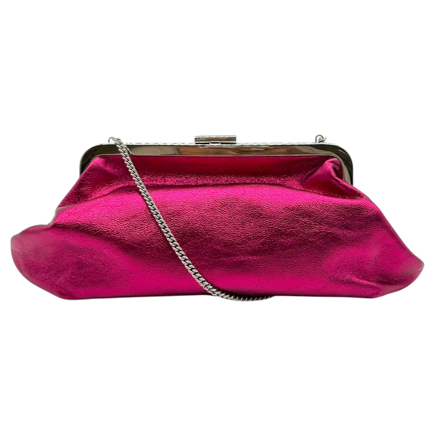 Dolce & Gabbana Metallic Pink Silver Clutch Bag